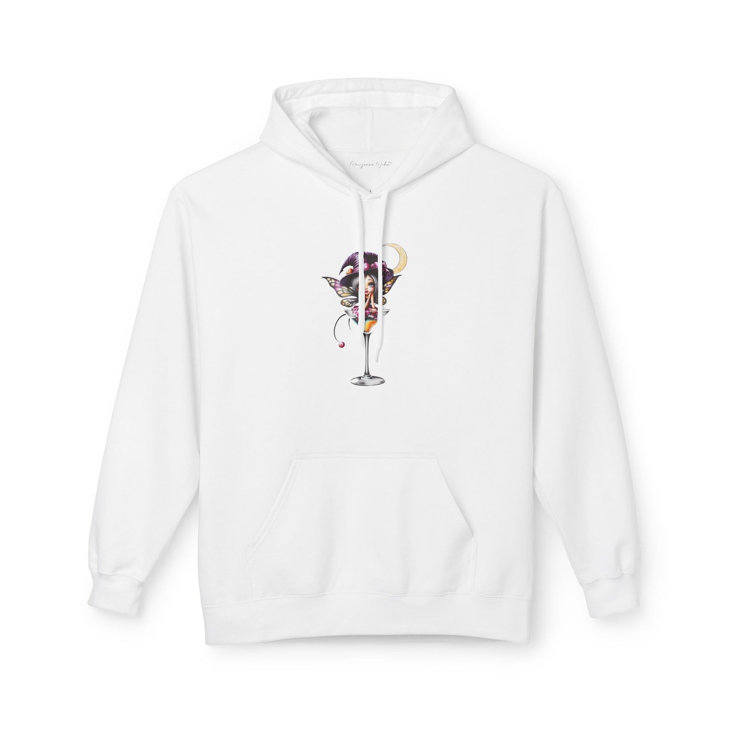 Halloween Fairy - Martini Bath Graphic Unisex Hoodie — Retro Cocktail Illustration
