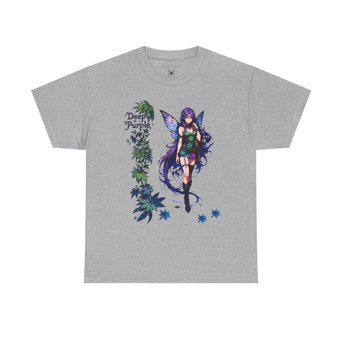 Deep Purple - Fairy Anime T-Shirt — Purple Winged Fairy Illustration