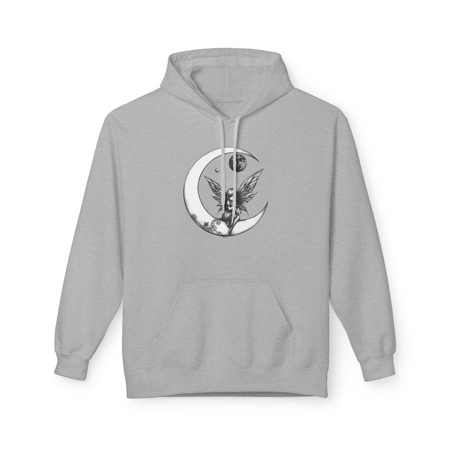 Fairy Moon Hoodie — Girl in the Moon - Fantasy Fairy with Crescent Moon Graphic
