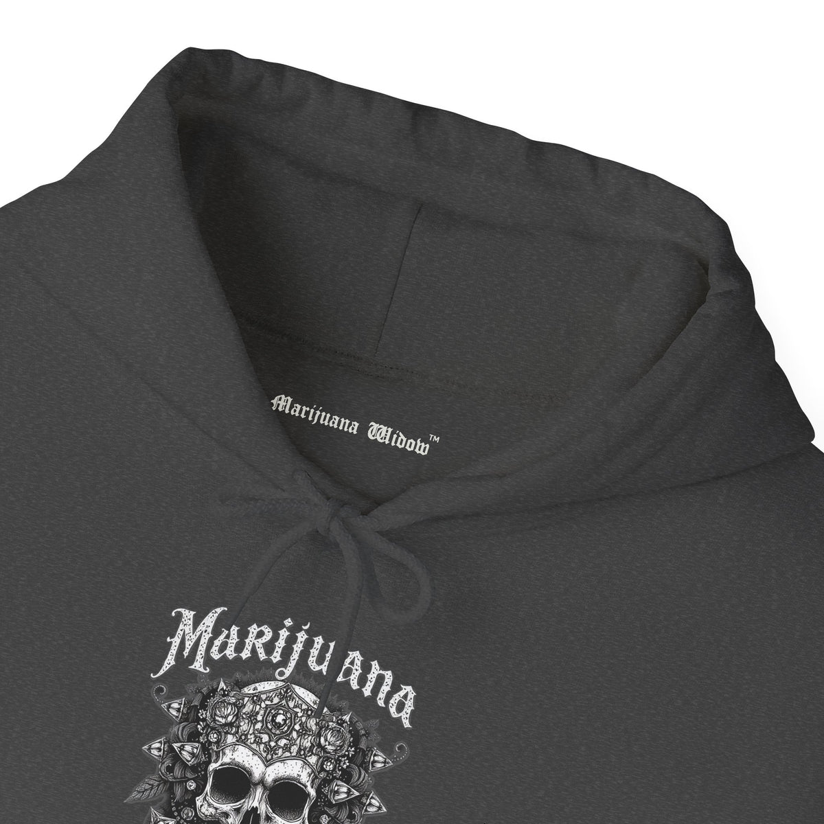 Marijuana Widow "Endangered Skull" Graphic Hoodie - Ink Art Sweatshirt with Front Back Sleeves Graphics - Marijuana Widow