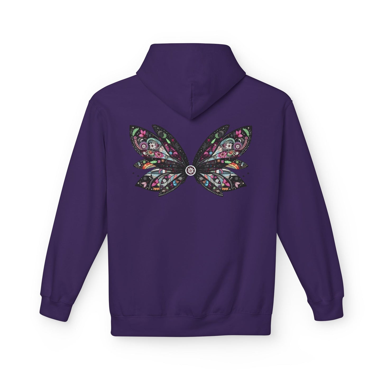 Praying for Peace - Fairy Butterfly Floral Wings Hoodie — Whimsical Butterfly Silhouette Pullover
