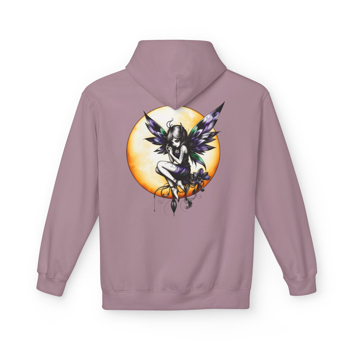 Fairy Moon Hoodie — Girl in the Moon - Fantasy Fairy with Crescent Moon Graphic