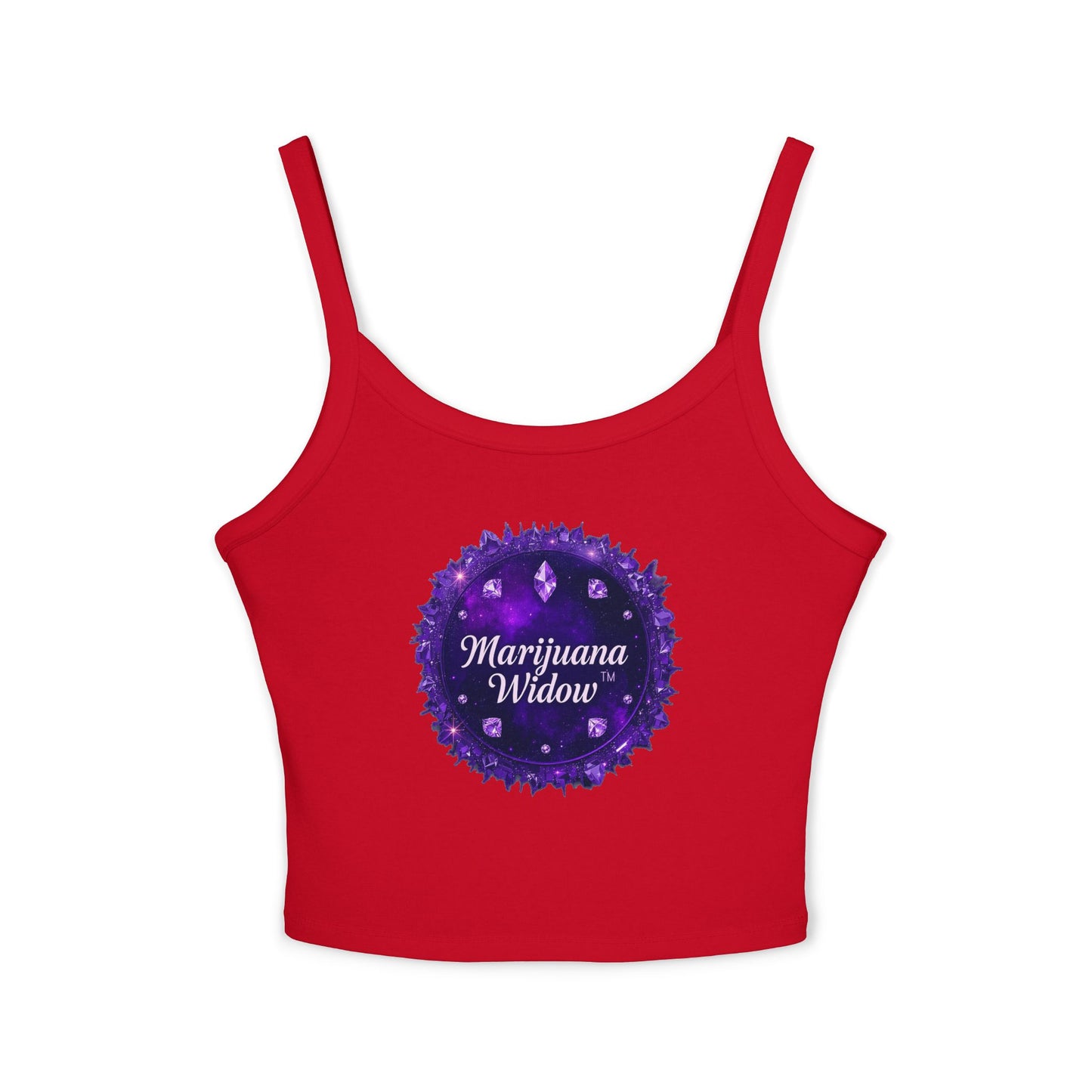 Marijuana Widow Purple Glass Tank Top — Women's Spaghetti Strap Crop