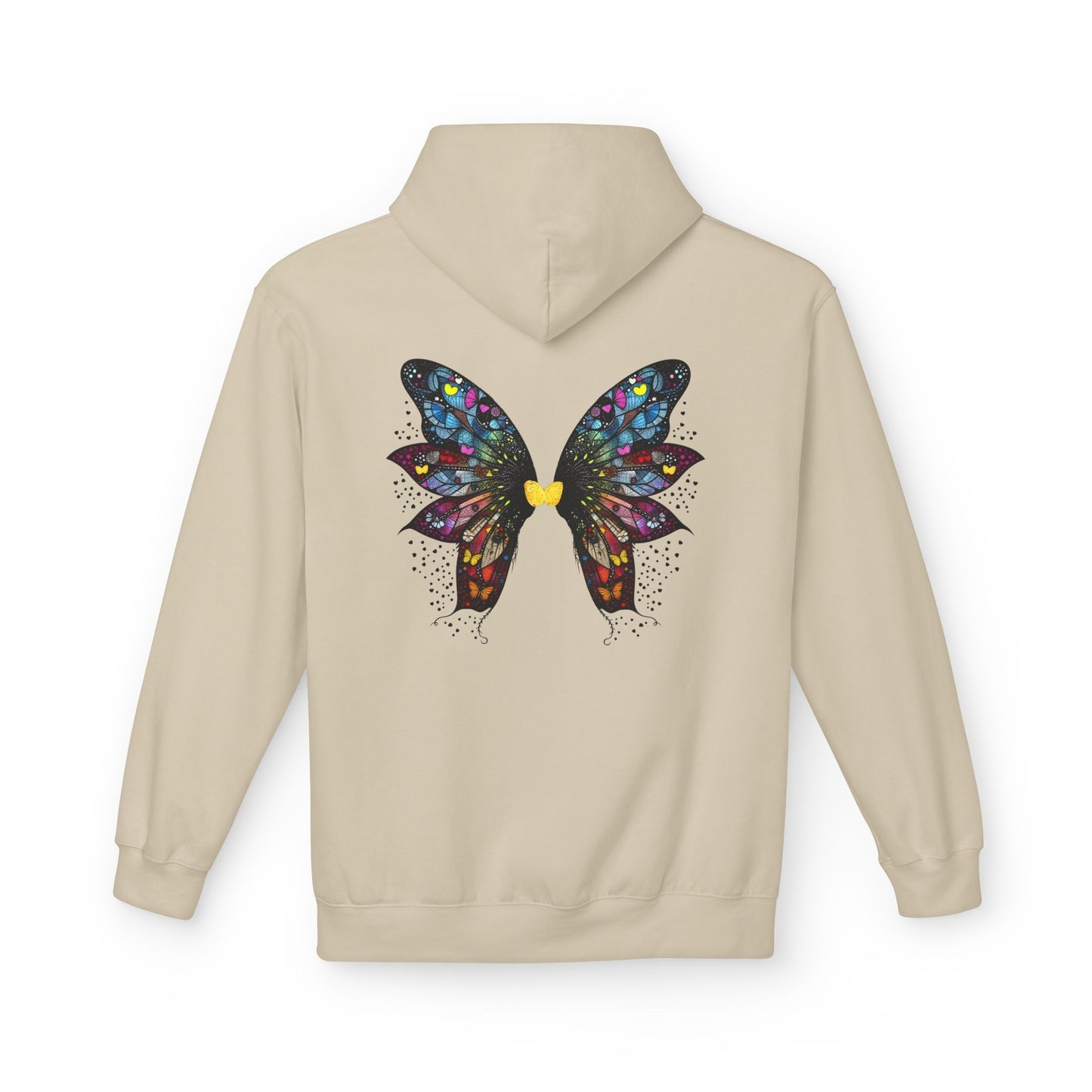 Fairy Dancer - Fairy Butterfly Wings Hoodie — Colorful Butterfly Mosaic Design