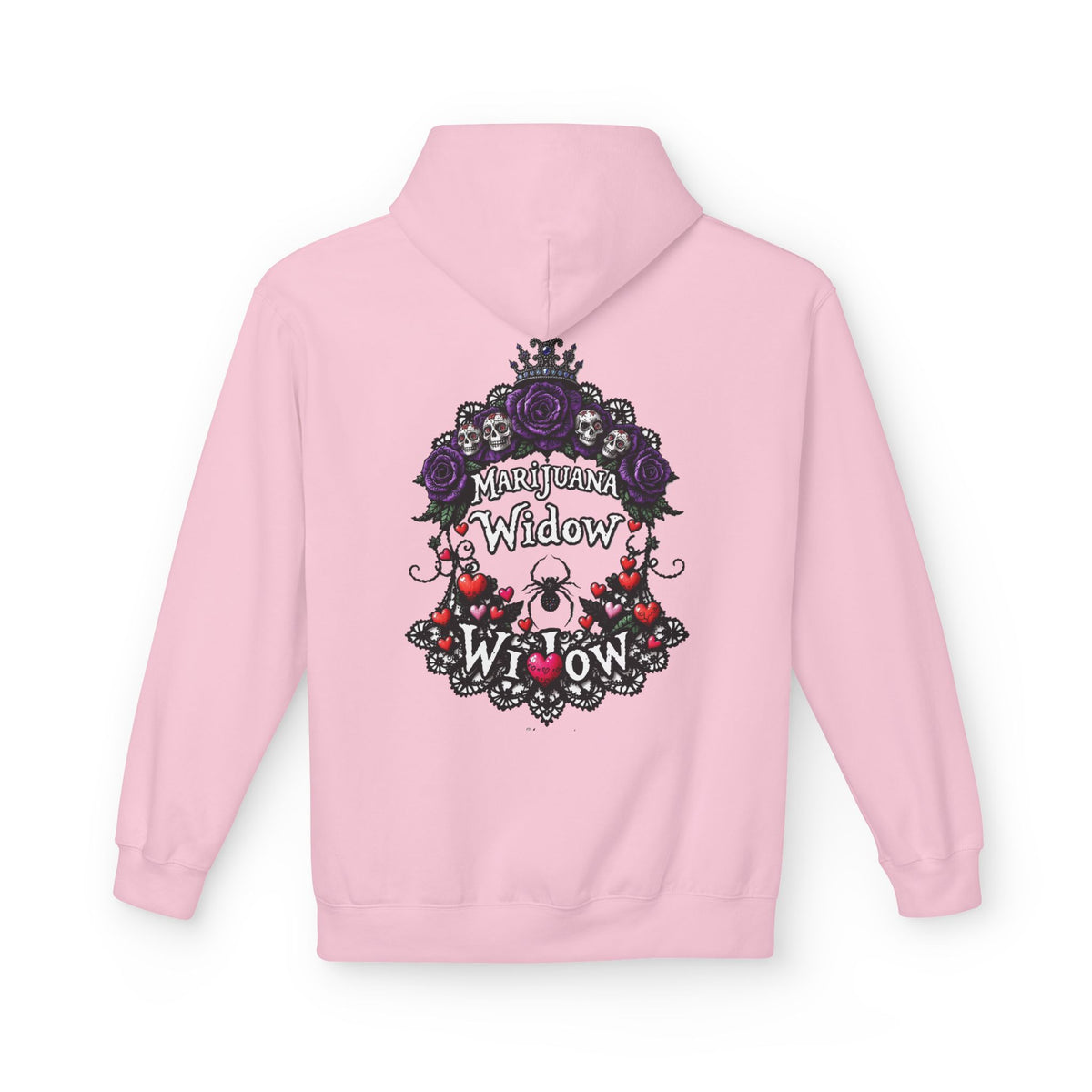 Queen of Hearts Hoodie - Spider Heart Drop Floral Sweatshirt Pullover - Marijuana Widow