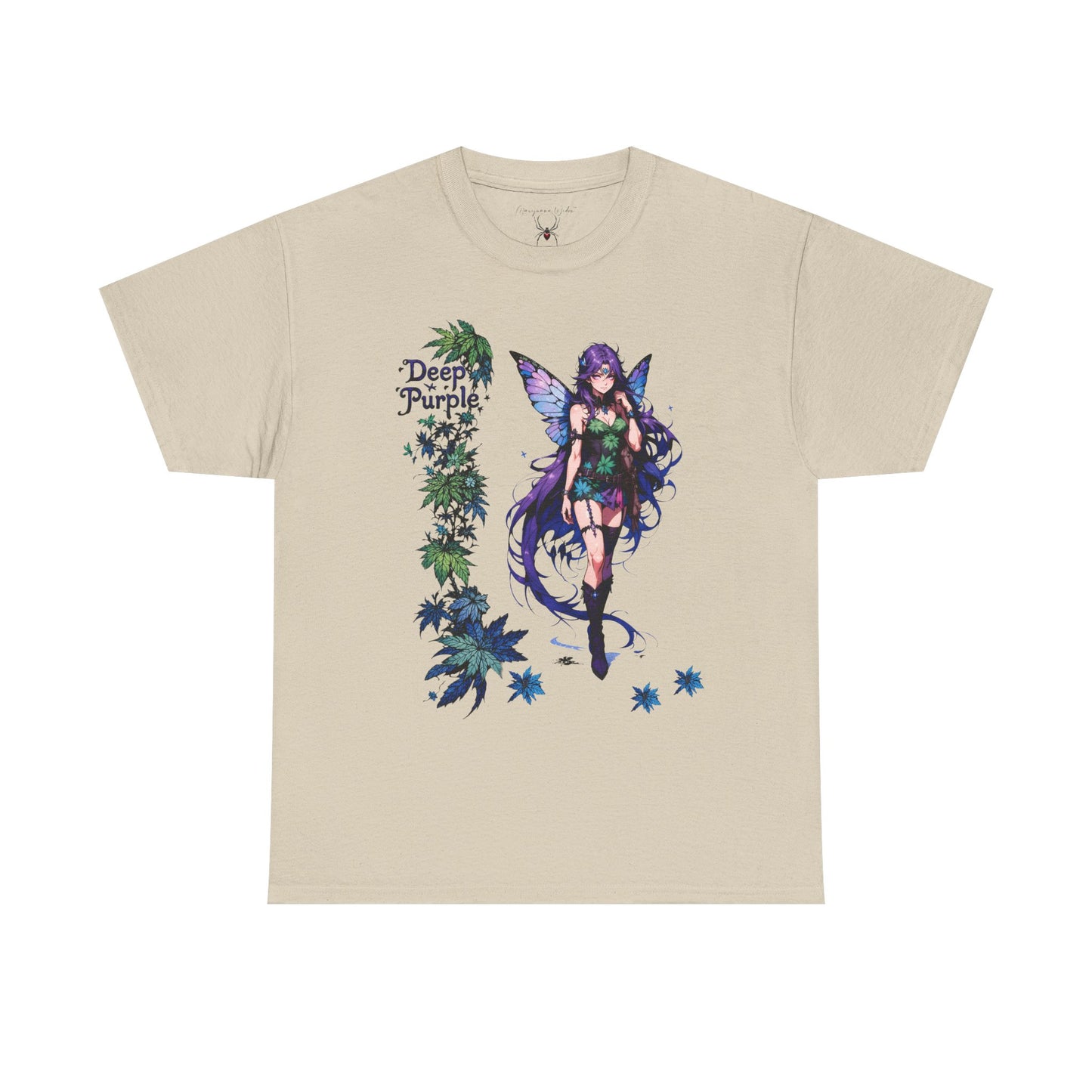 Deep Purple - Fairy Anime T-Shirt — Purple Winged Fairy Illustration