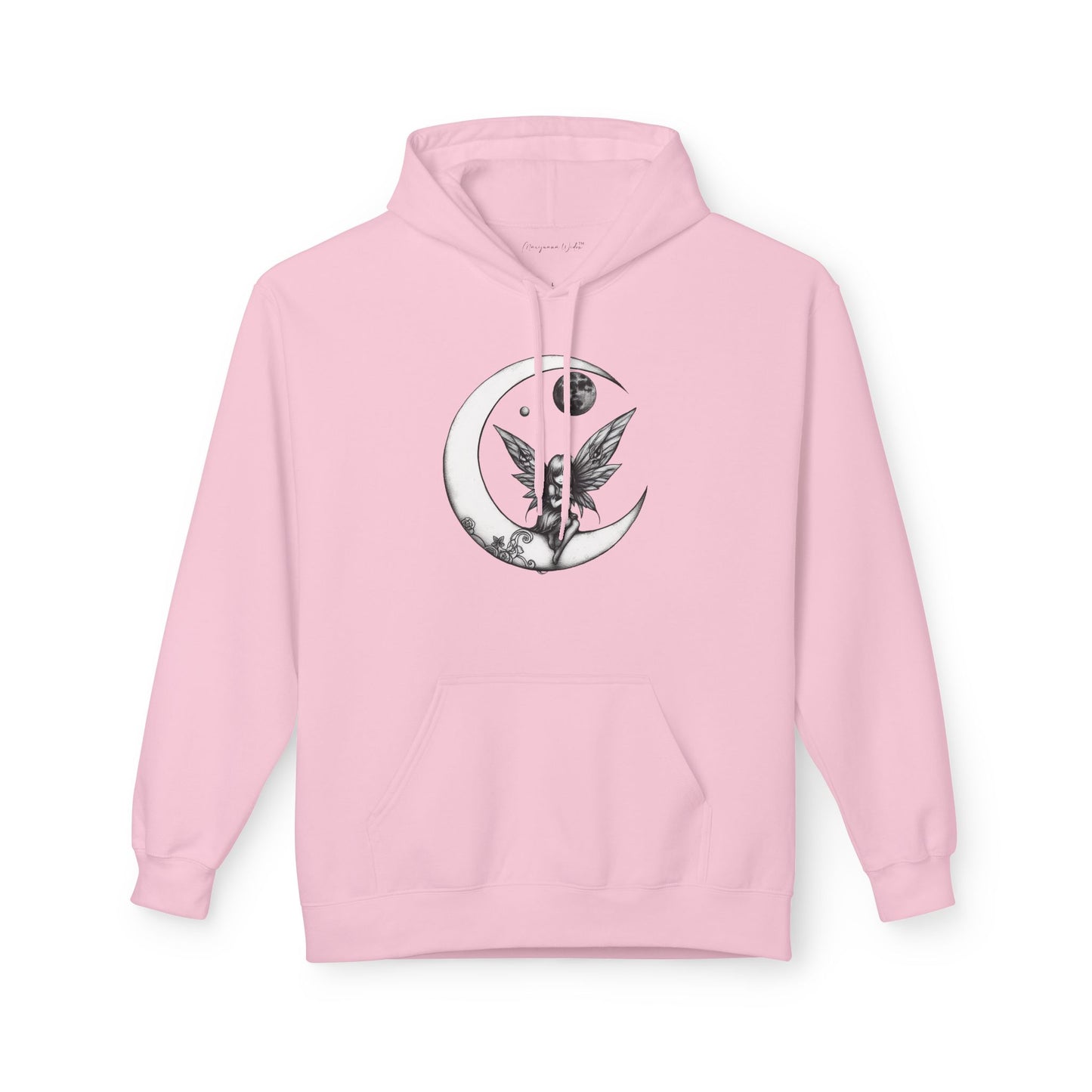 Fairy Moon Hoodie — Girl in the Moon - Fantasy Fairy with Crescent Moon Graphic