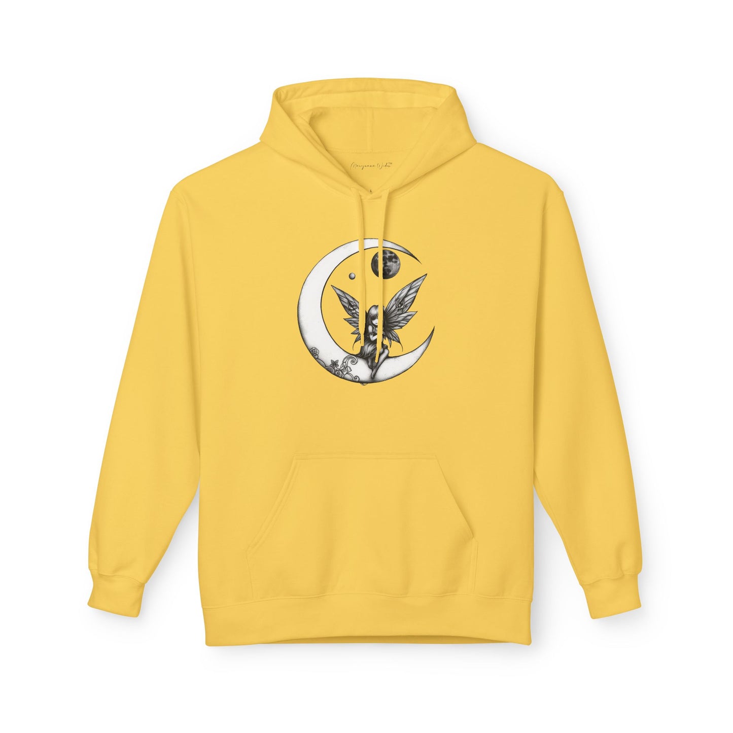 Fairy Moon Hoodie — Girl in the Moon - Fantasy Fairy with Crescent Moon Graphic