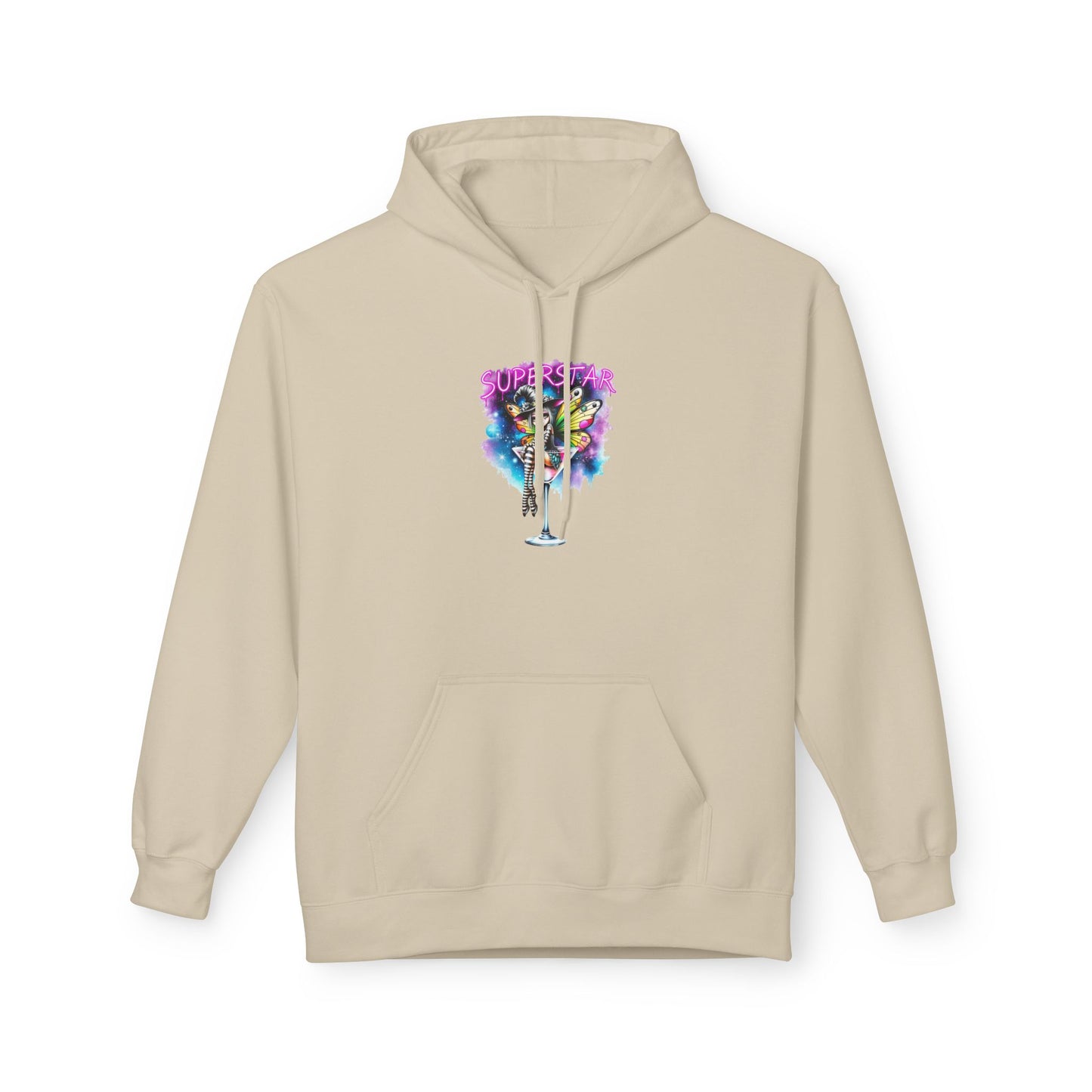 Backstage Pass Hoodie - Boozy Fairy - Neon Burlesque Theater Graphic Unisex Pullover - Marijuana Widow