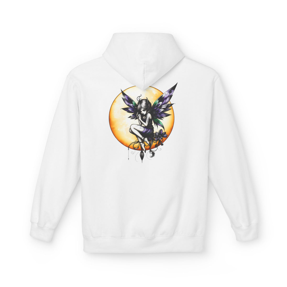 Fairy Moon Hoodie — Girl in the Moon - Fantasy Fairy with Crescent Moon Graphic