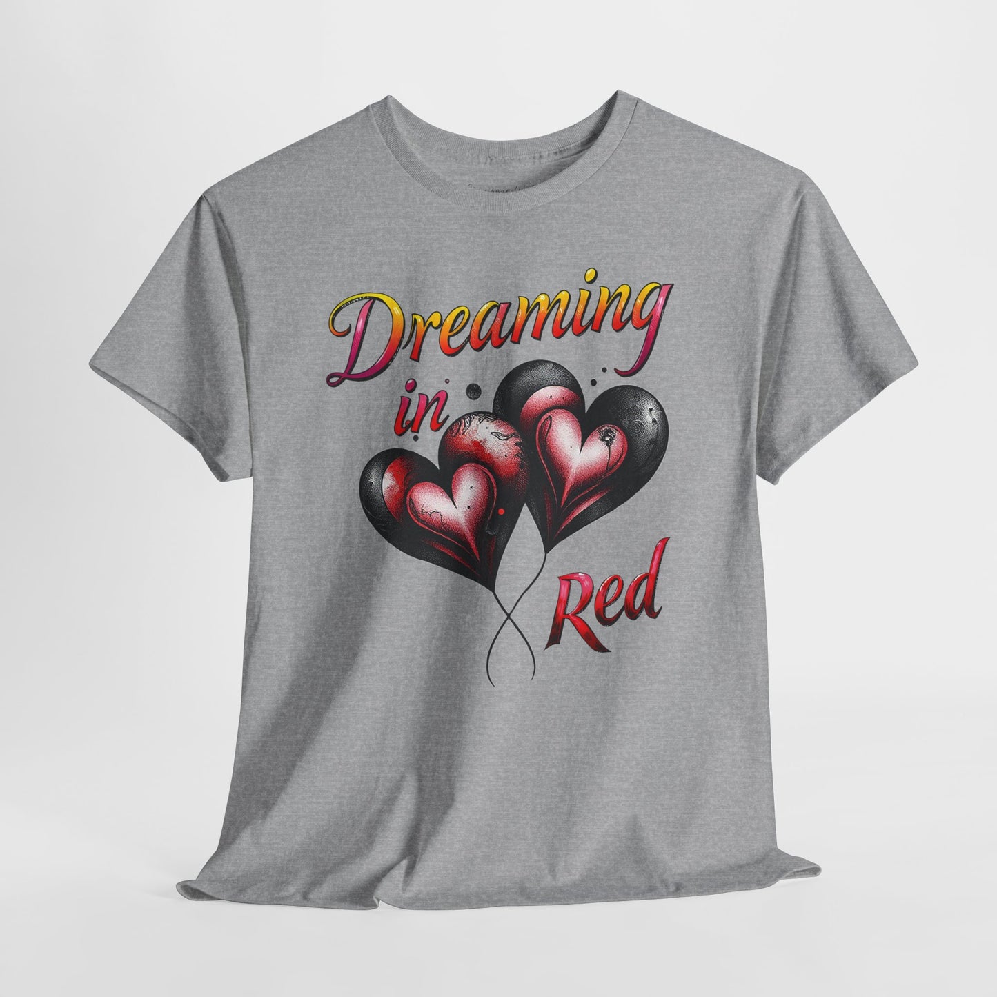 Dreaming in Red - Red & Black Heart Balloons Graphic T-Shirt - Unisex Tee
