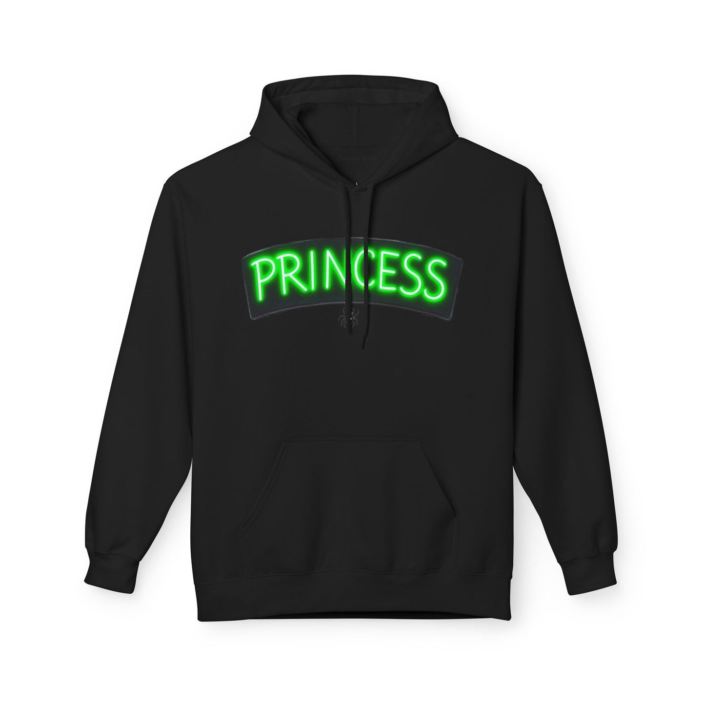 Princess Witch Hoodie — Gothic Neon Throne Graphic Unisex Hoodie