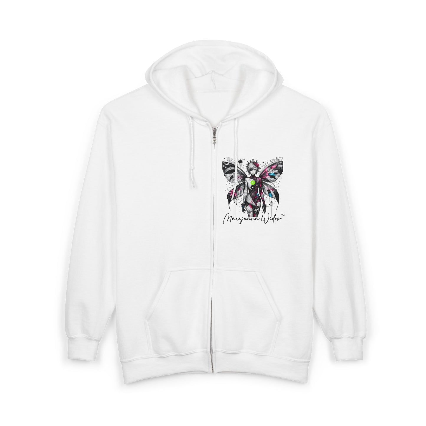Fairy Butterfly Zip Hoodie - A Little Hope Goes a Long Way - Full-Zip Unisex Sweatshirt