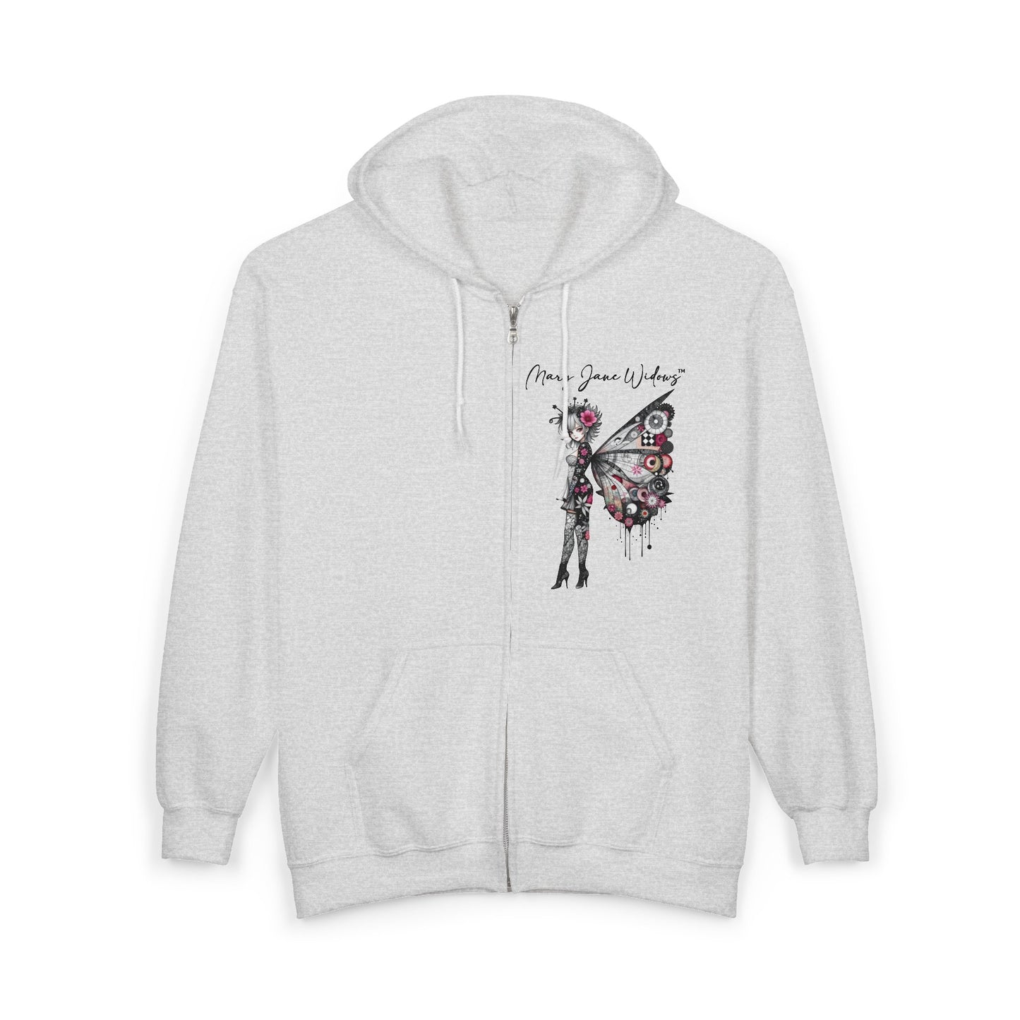 Fairy Butterfly Zip Hoodie - Fly Away - Full-Zip Unisex Sweatshirt