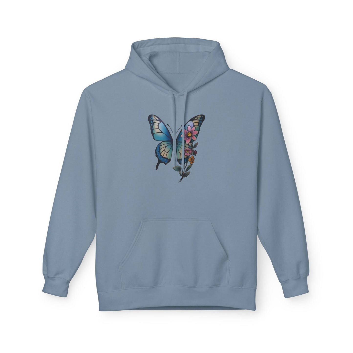 Butterfly Floral Hoodie — Women's Nature-Inspired Pullover