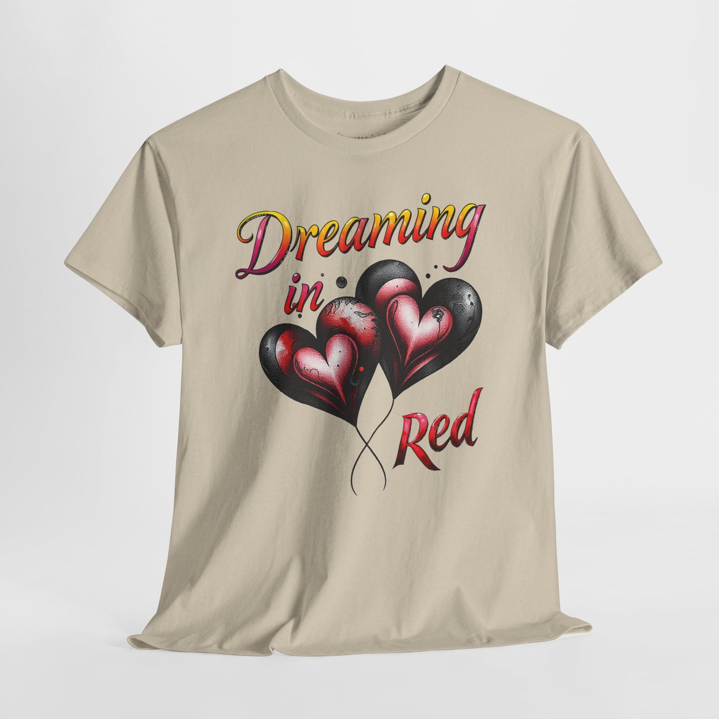 Dreaming in Red - Red & Black Heart Balloons Graphic T-Shirt - Unisex Tee