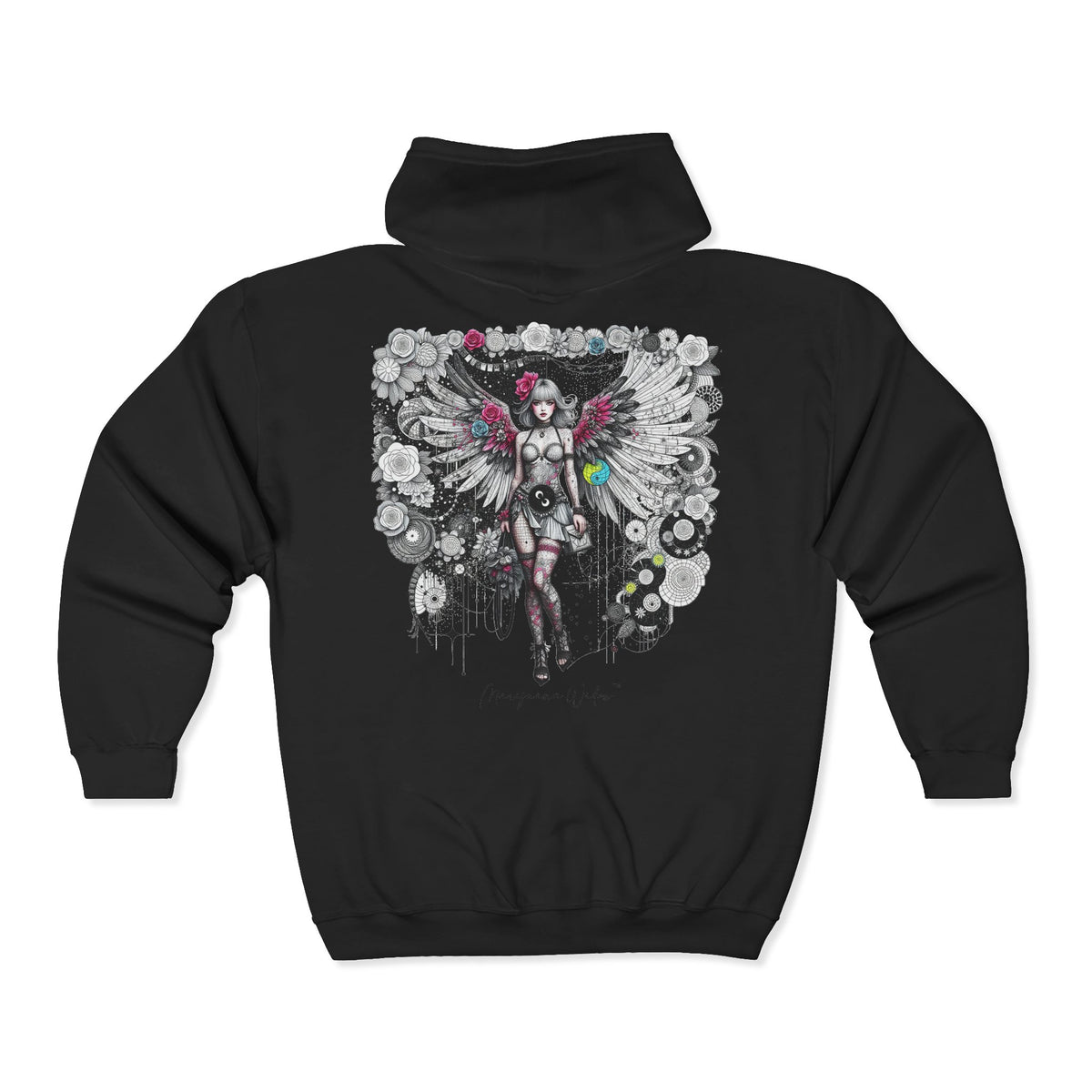 Angel Wings - Just A Girl - Graphic Full-Zip Unisex Sweatshirt