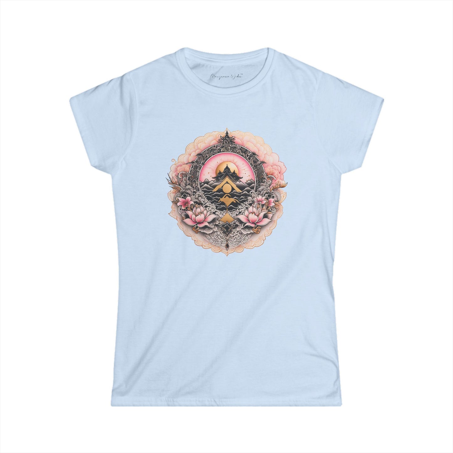 Tranquil Mountain Morning — Boho Sunrise Nature Graphic - Women's Tee