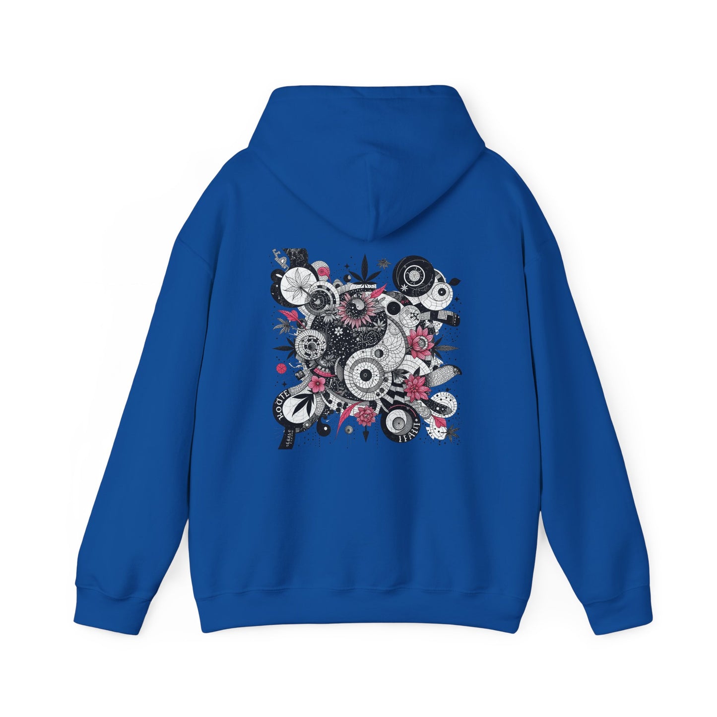 Queen Mary - Skull Floral Leaf Ying Yang Hoodie — Gothic Day of the Dead Style Sweatshirt