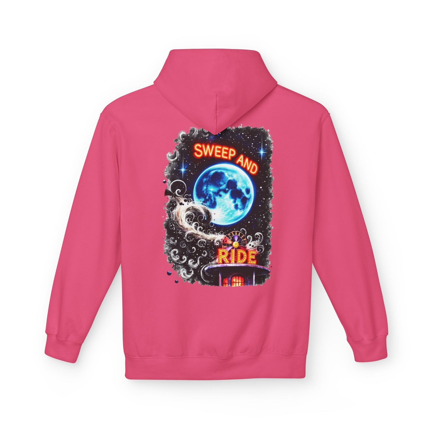 Halloween Fairy - 'Sweep and Ride' - Witch Broom Fairy Graphic Unisex Hoodie