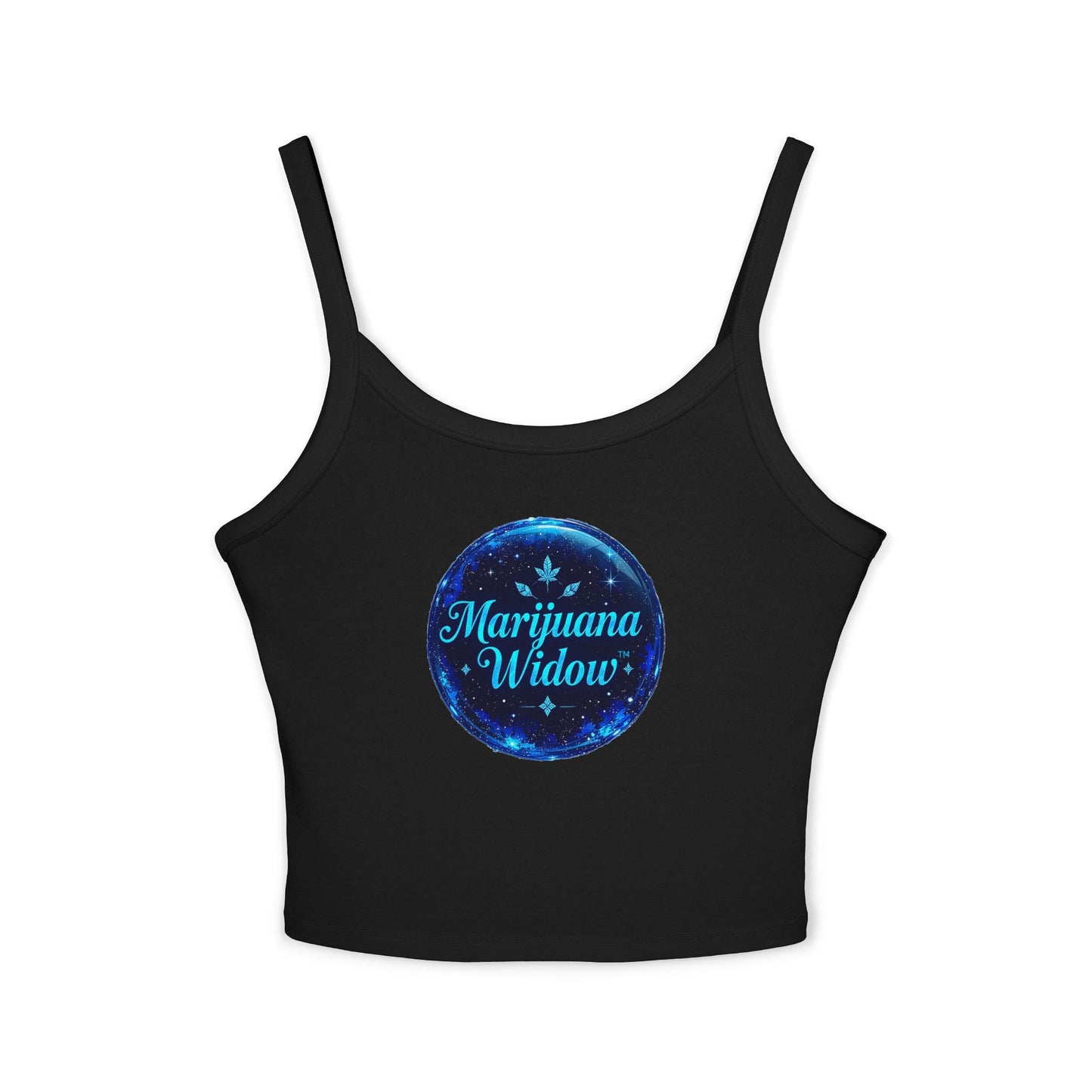 Marijuana Widow Blue Glass Tank Top — Women's Spaghetti Strap Crop