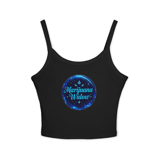 Marijuana Widow Blue Glass Tank Top — Women's Spaghetti Strap Crop