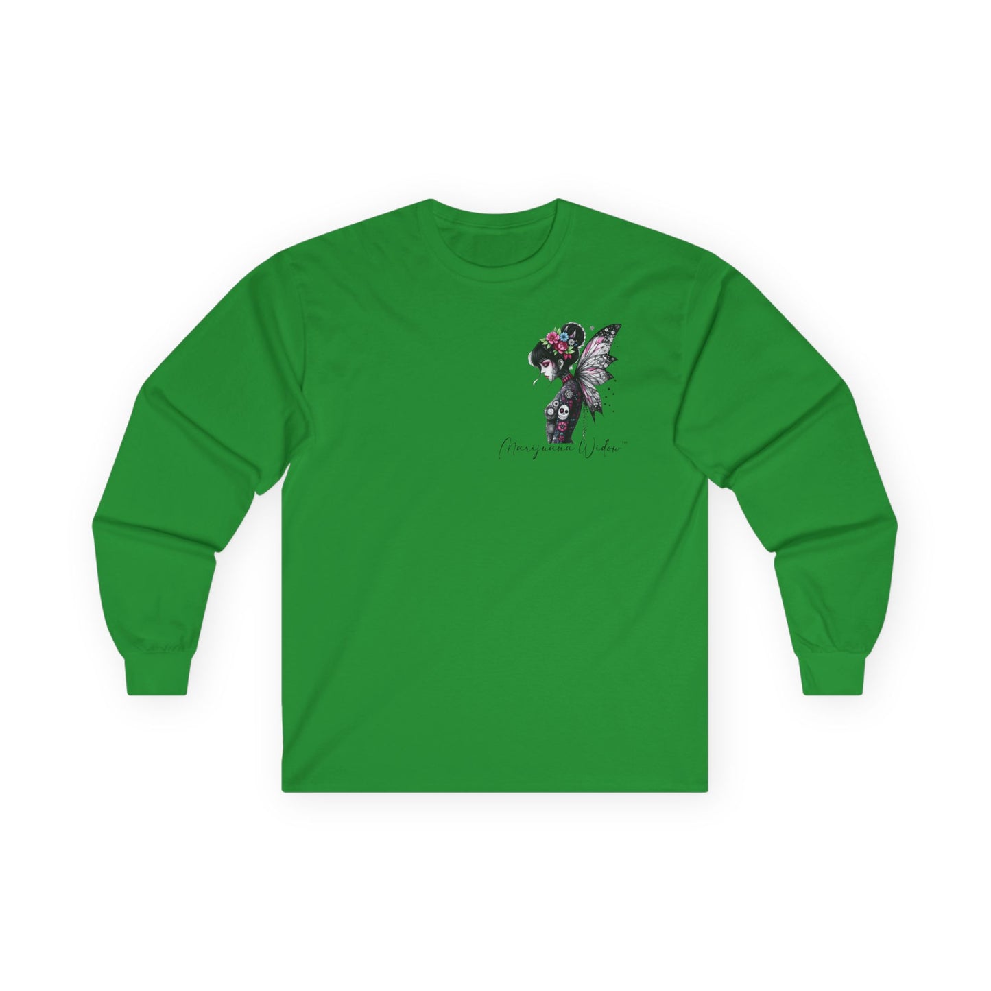 Wing and a Prayer - Fairy Butterfly Wings Long Sleeve Tee — Floral Gothic Butterfly Graphic