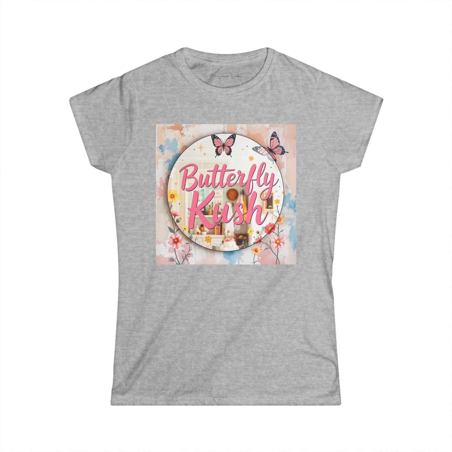 Butterfly Kush Pastel Mirror — Floral Pastel Women's Graphic T‑Shirt