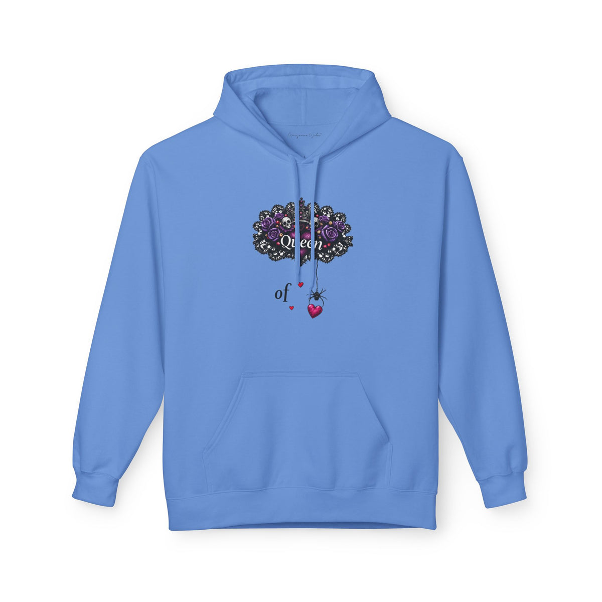 Queen of Hearts Hoodie - Spider Heart Drop Floral Sweatshirt Pullover - Marijuana Widow