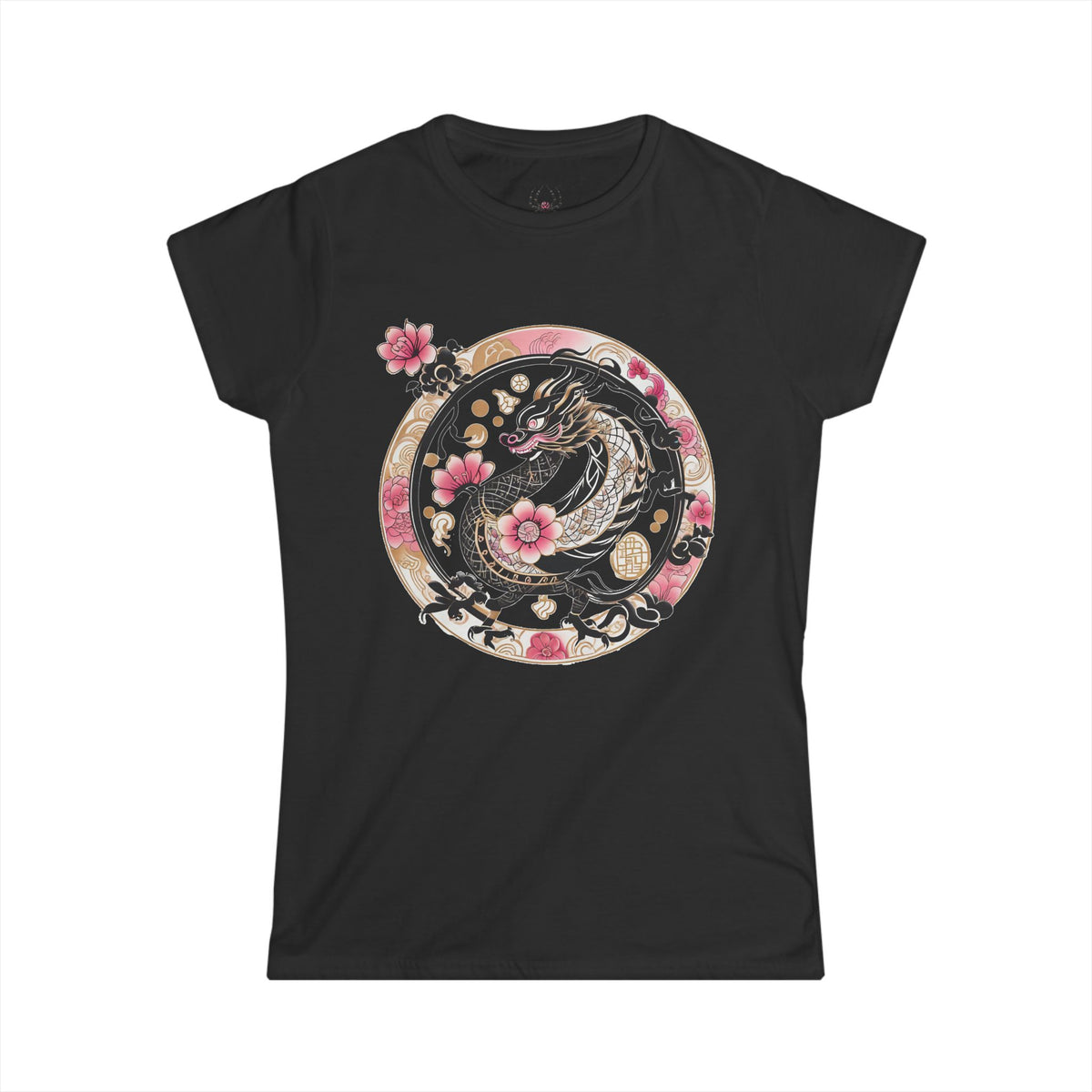 Sakura Dragon Floral Graphic Women's Tee - Marijuana Widow