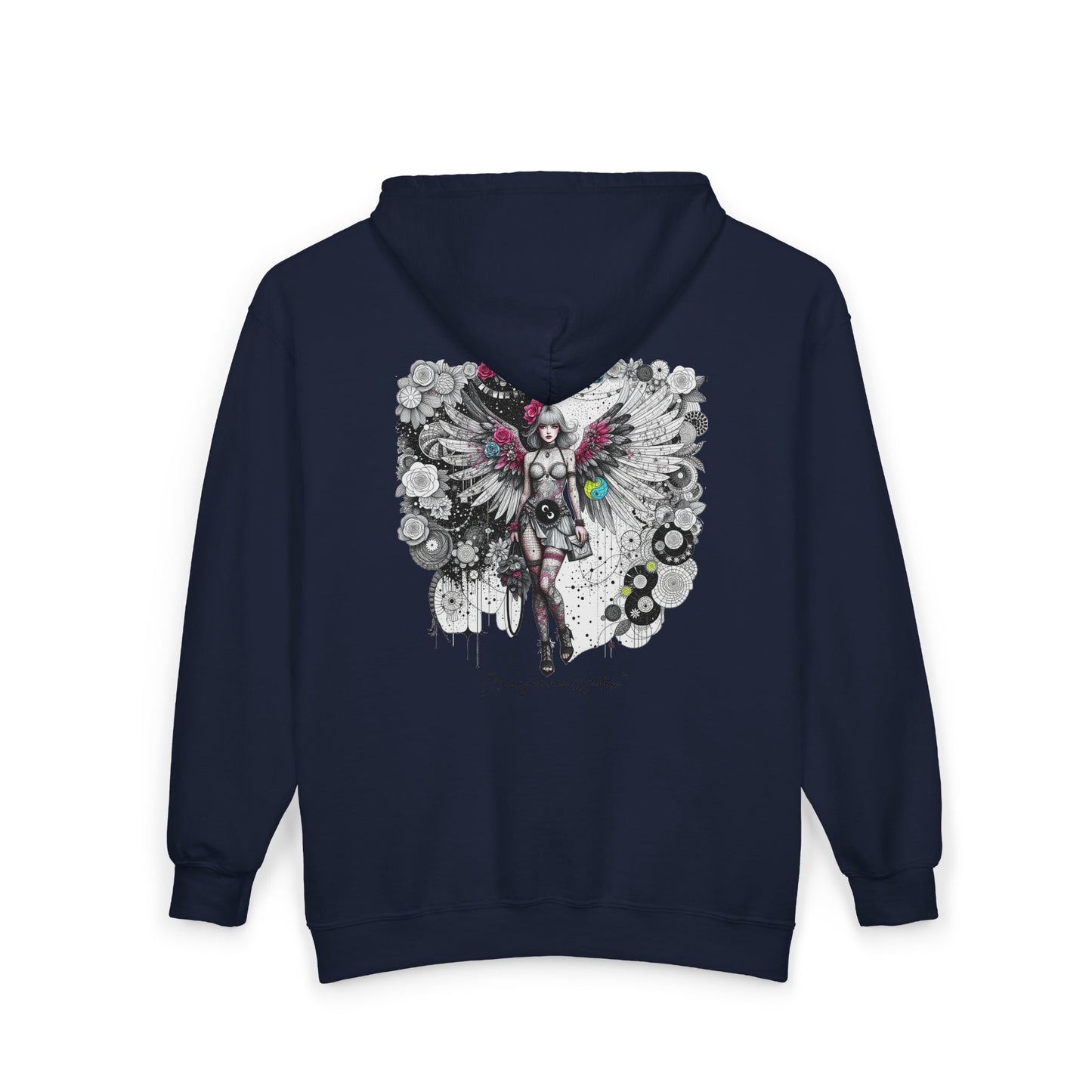 Angel Wings - Just A Girl - Graphic Full-Zip Hoodie