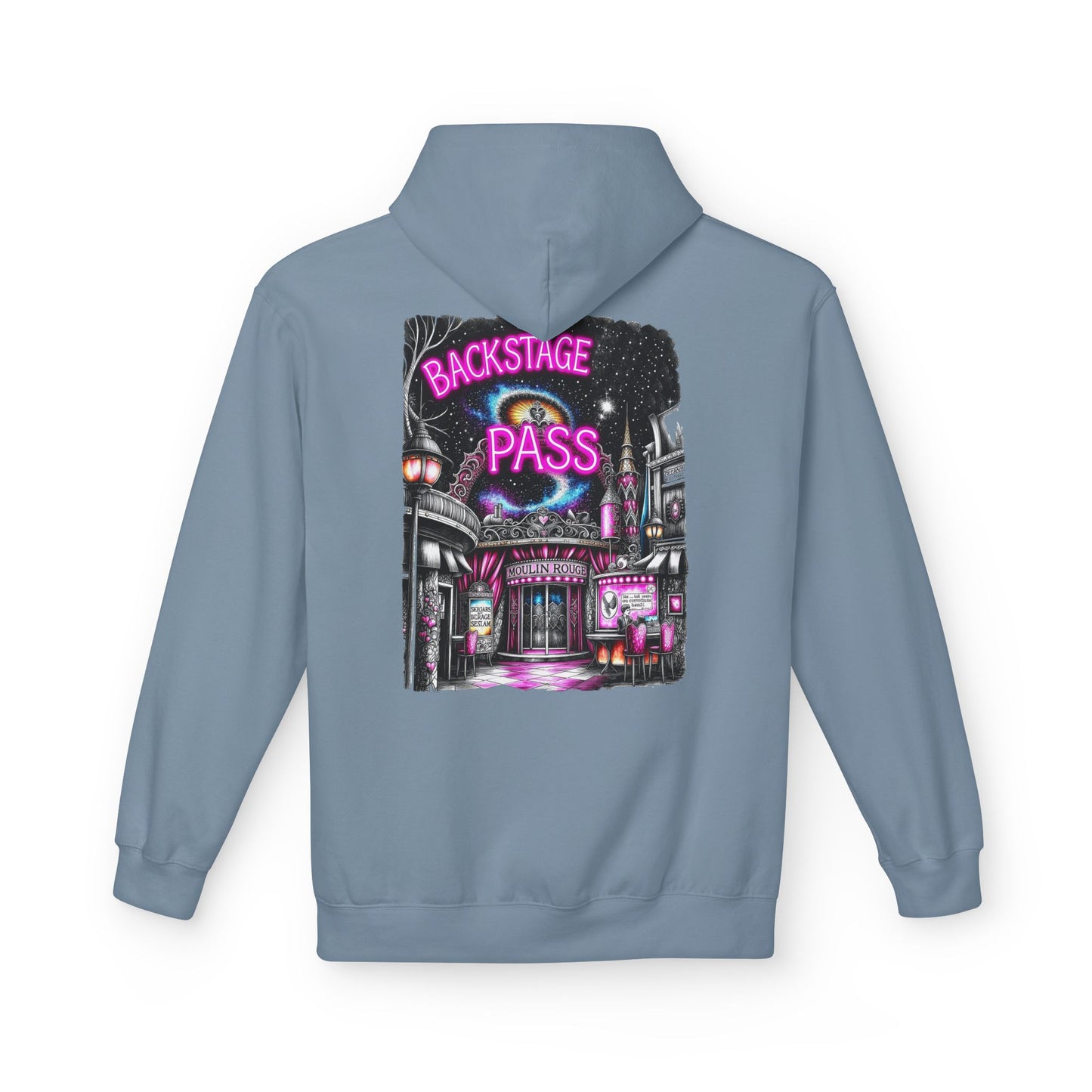 Backstage Pass Hoodie — Superstar Fairy - Neon Burlesque Theater Graphic Unisex Pullover - Marijuana Widow
