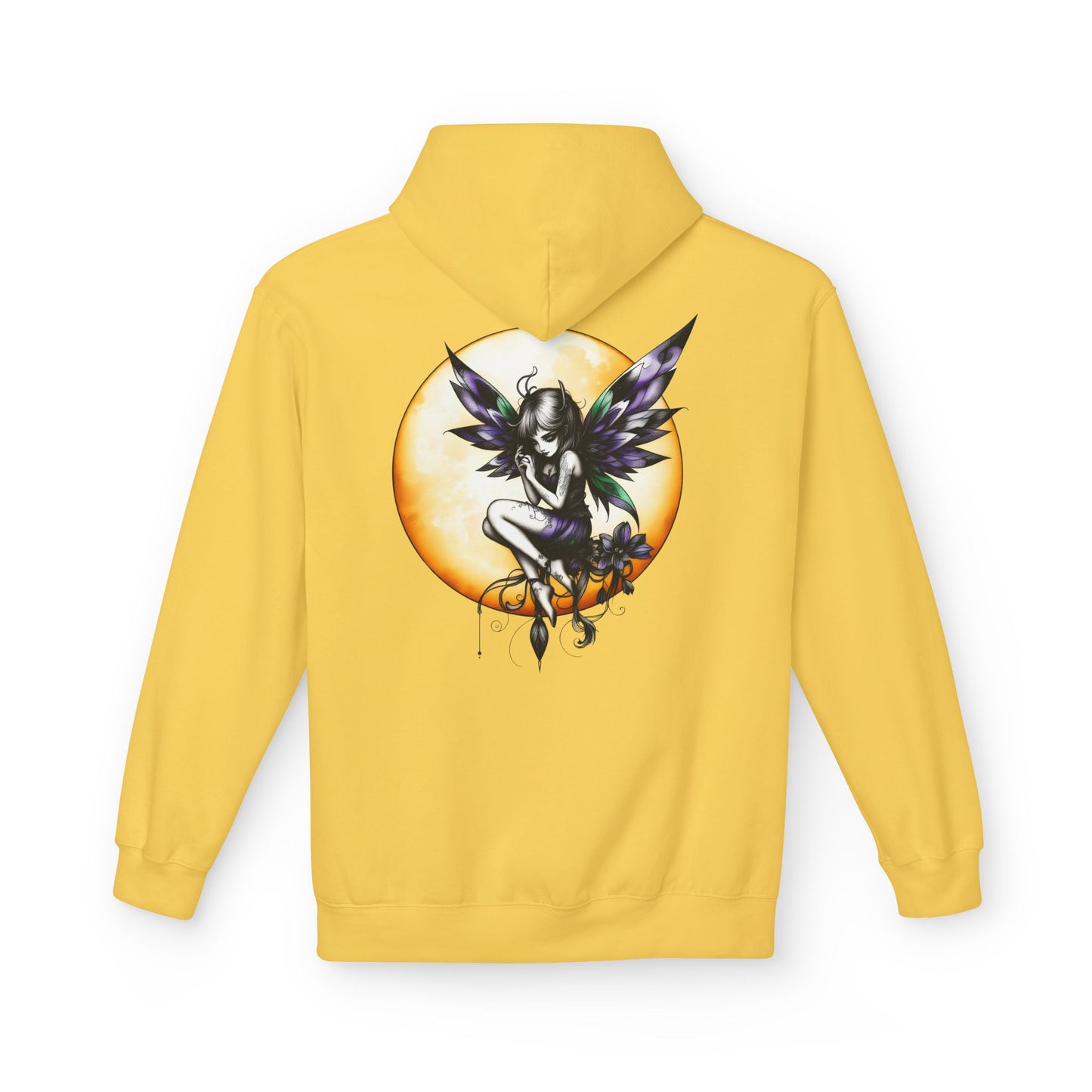 Fairy Moon Hoodie — Girl in the Moon - Fantasy Fairy with Crescent Moon Graphic
