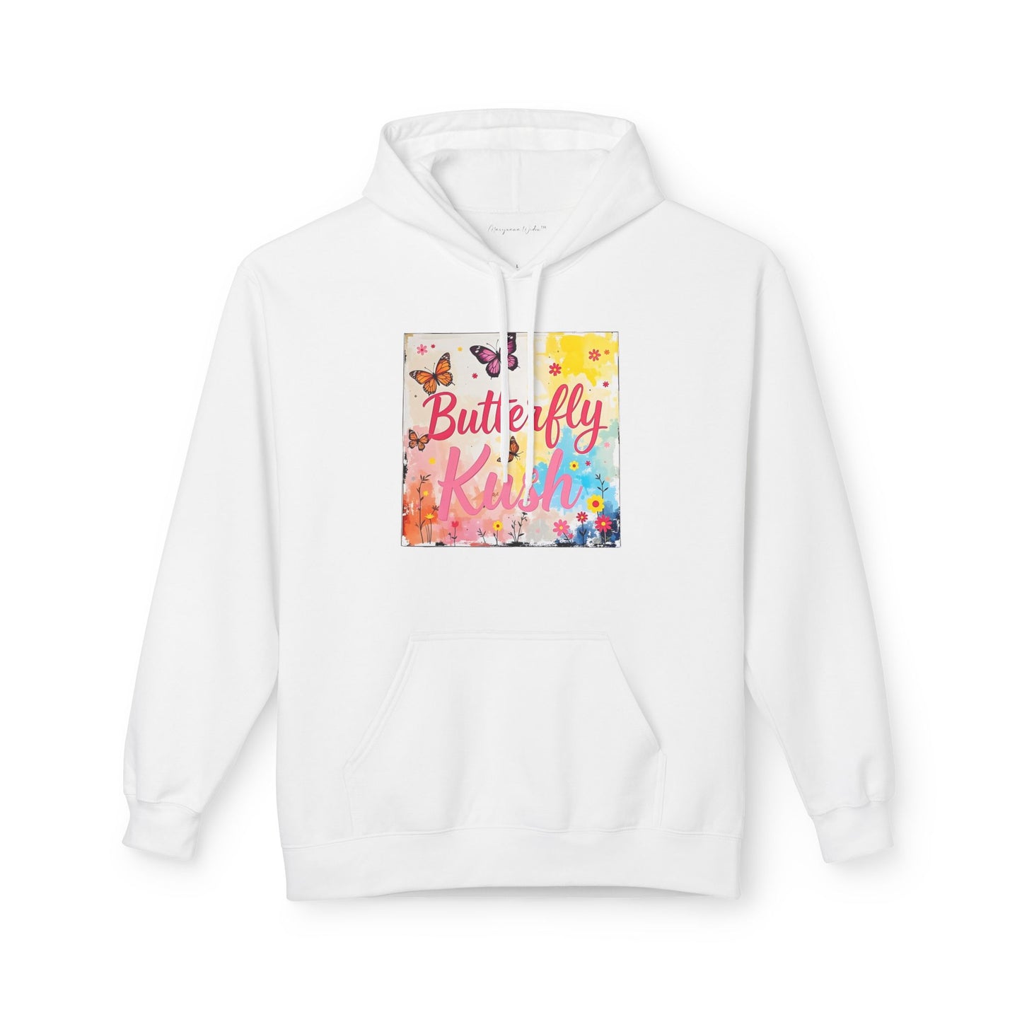 Butterfly Kush Hoodie - Floral Watercolor Comfort Unisex Sweatshirt