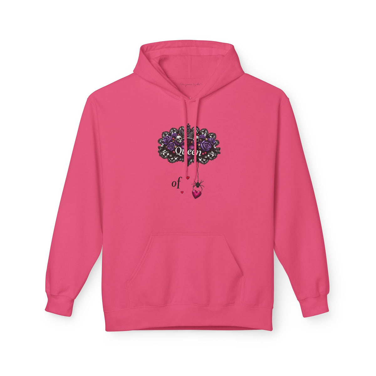 Queen of Hearts Hoodie - Spider Heart Drop Floral Sweatshirt Pullover - Marijuana Widow