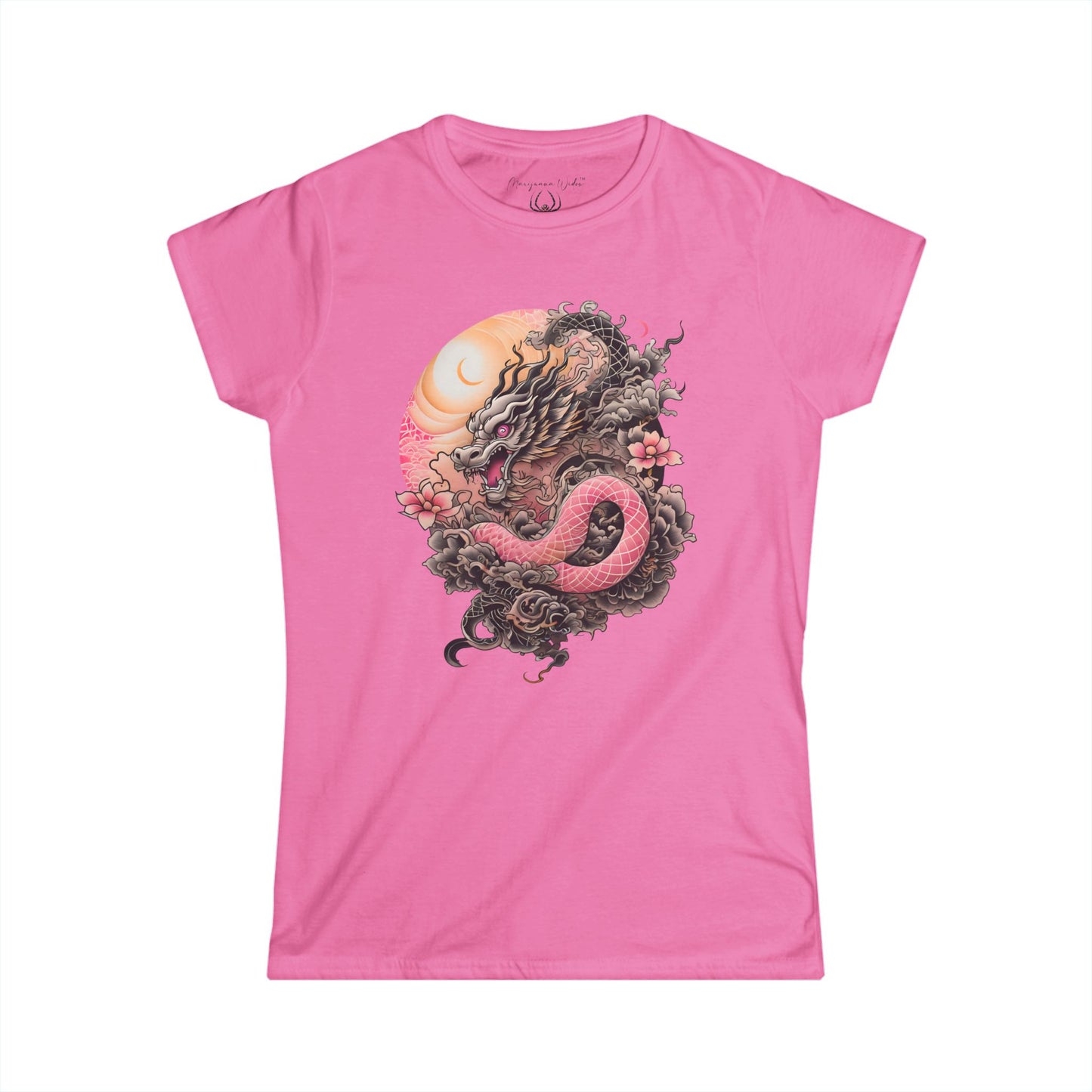 Dragon Serpent Tee — Pink Asian Dragon Graphic Women's T-Shirt