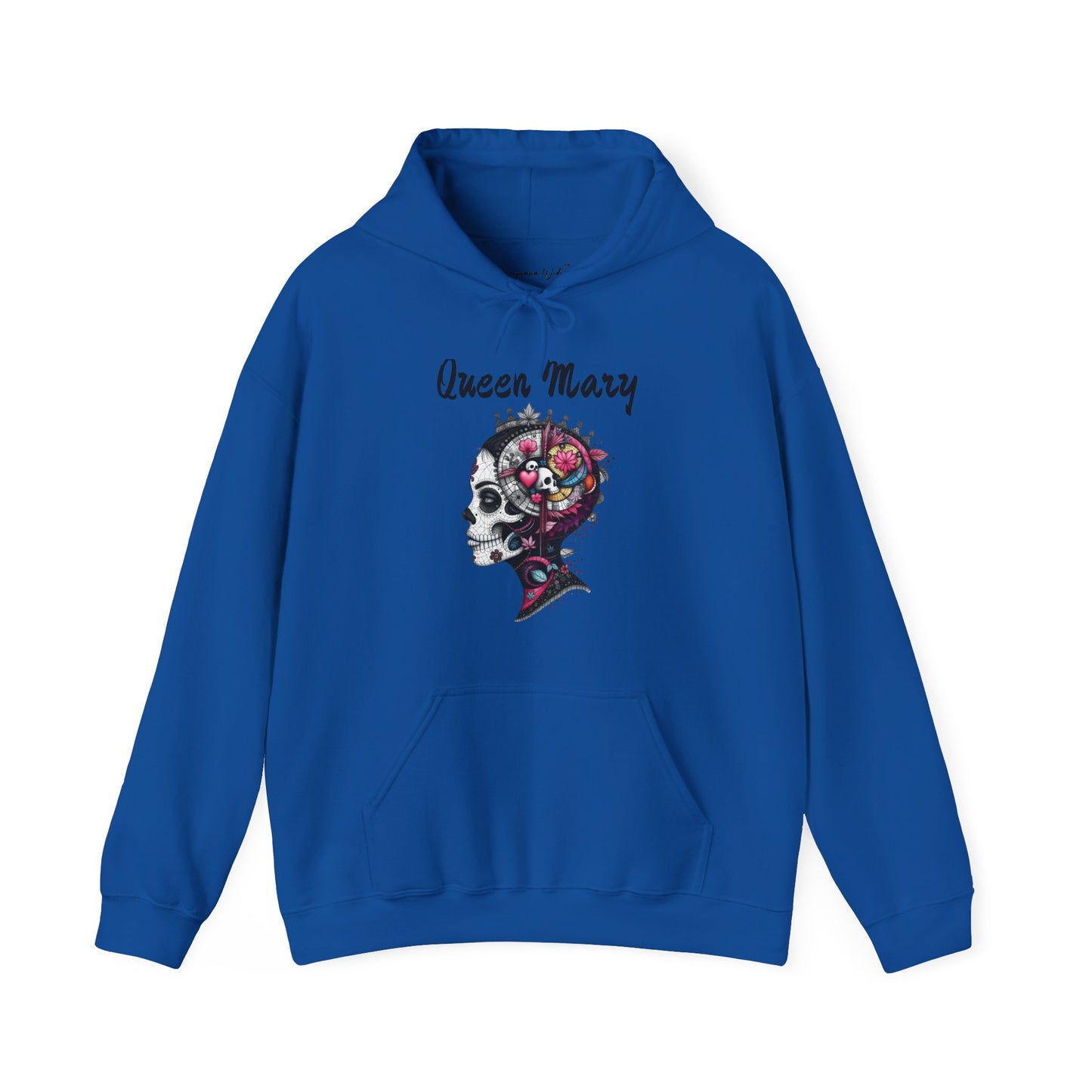 Queen Mary - Skull Floral Leaf Ying Yang Hoodie — Gothic Day of the Dead Style Sweatshirt