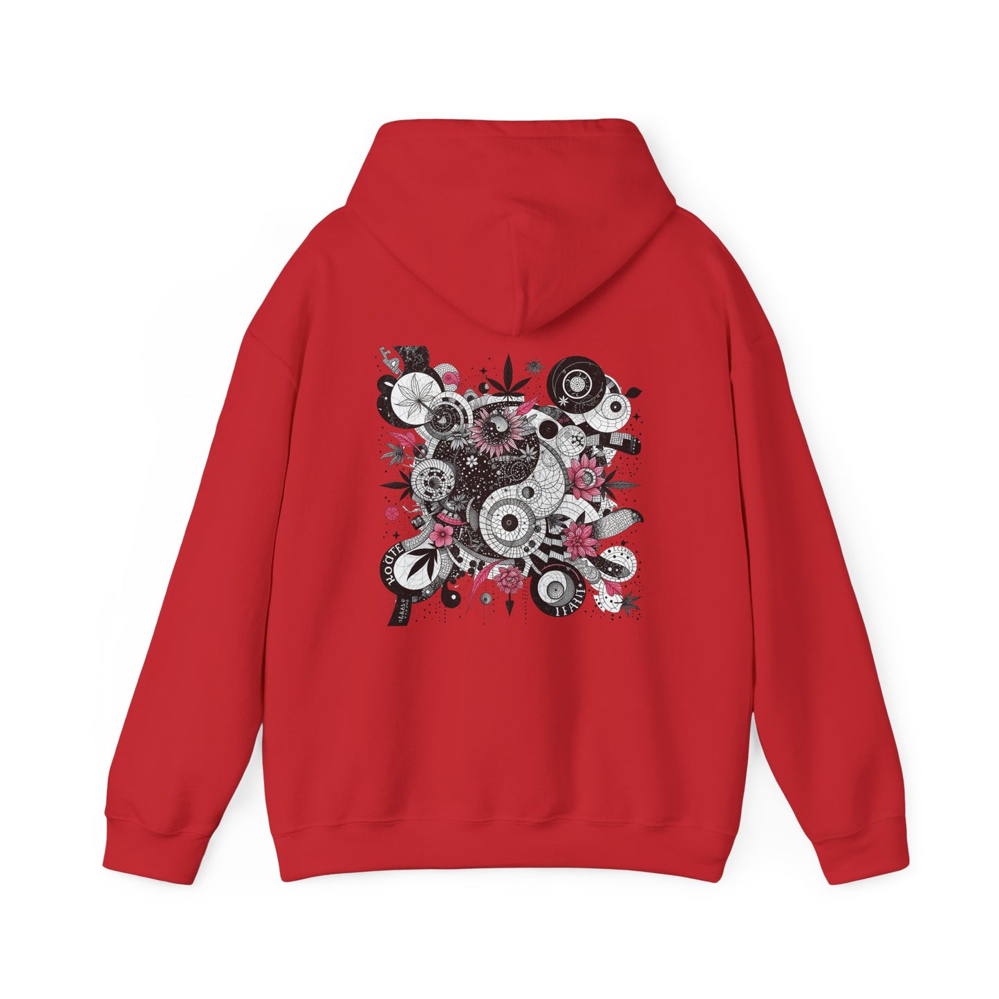 Queen Mary - Skull Floral Leaf Ying Yang Hoodie — Gothic Day of the Dead Style Sweatshirt