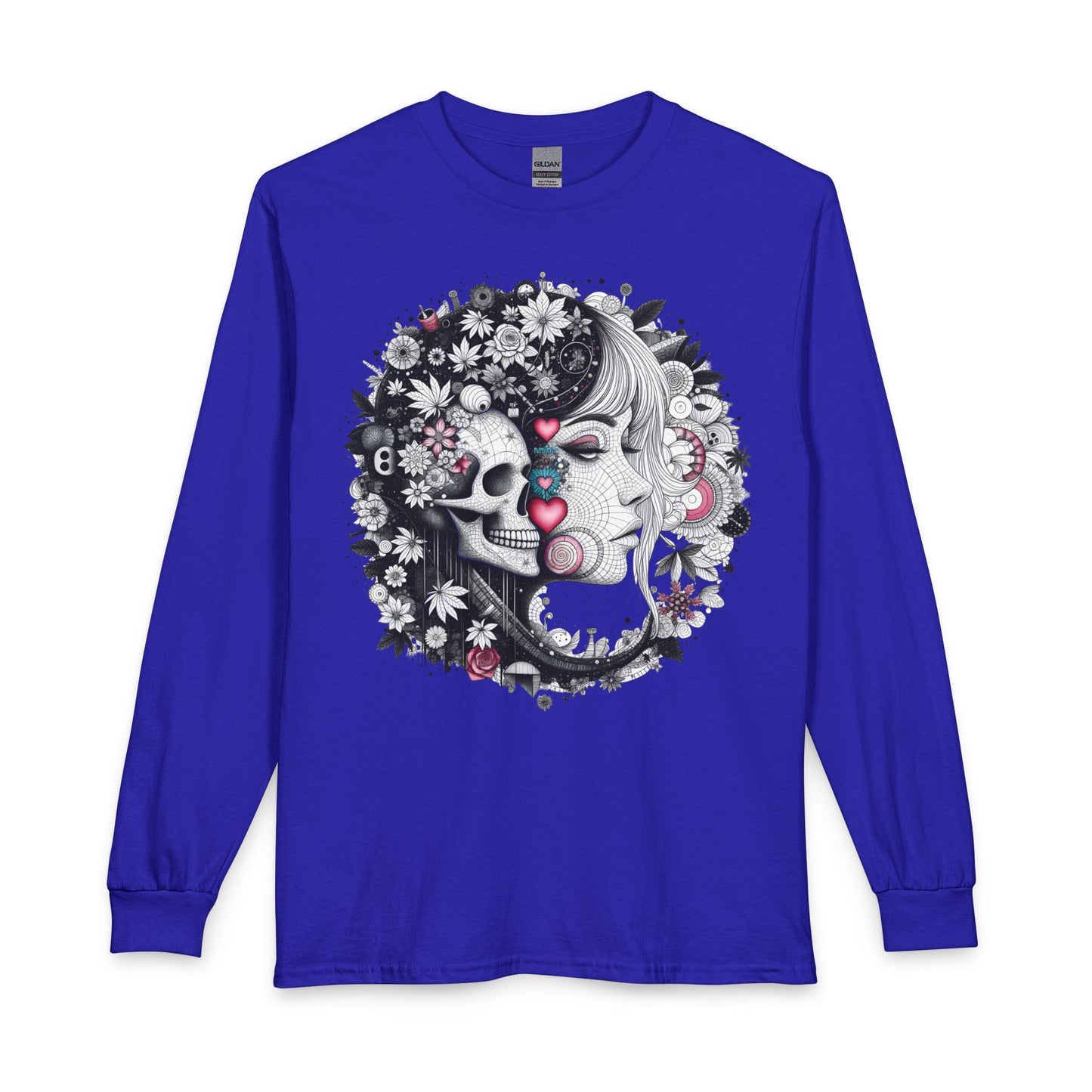 Skull & Mary Floral Long Sleeve Tee — Day of the Dead Romance