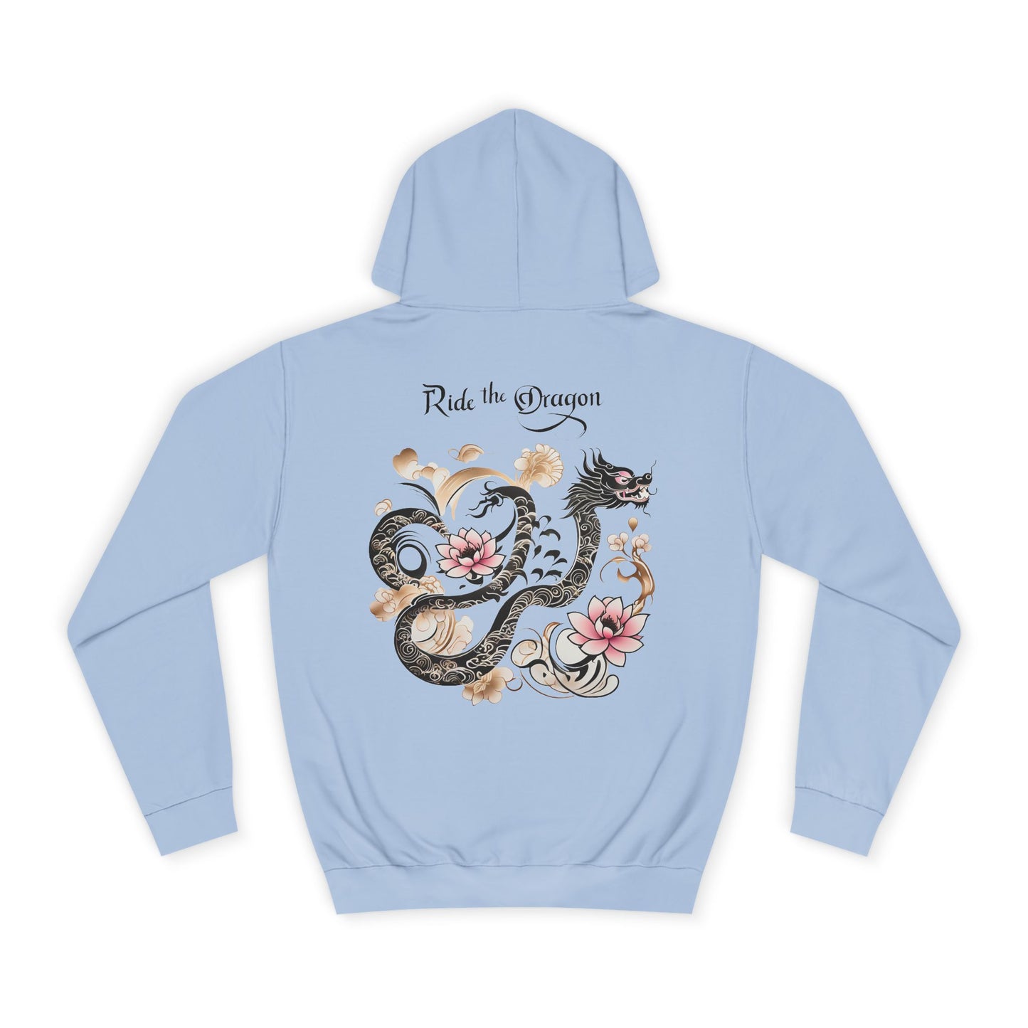 Ride the Dragon - Dragon Floral Hoodie - Japanese-Inspired Unisex Hoodie