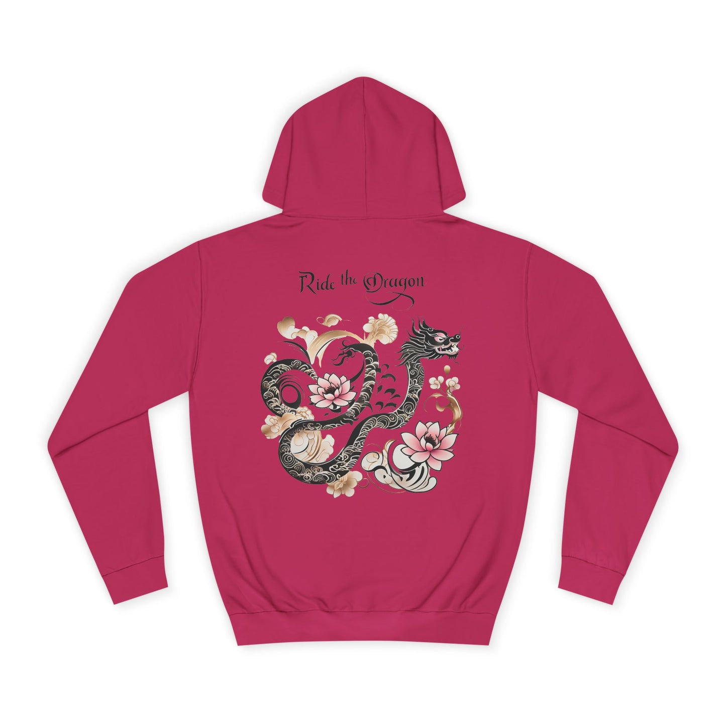 Ride the Dragon - Dragon Floral Hoodie - Japanese-Inspired Unisex Hoodie