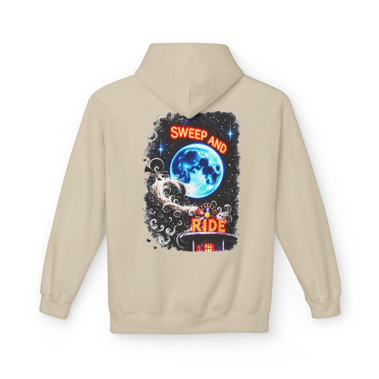 Halloween Fairy - 'Sweep and Ride' - Witch Broom Fairy Graphic Unisex Hoodie
