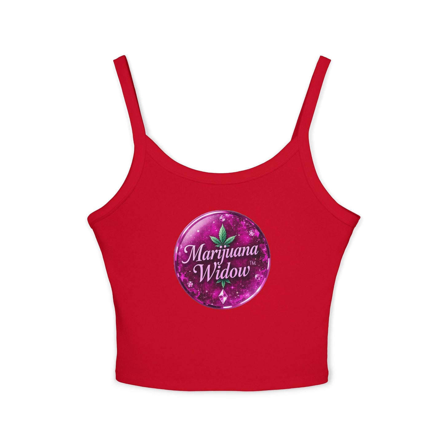Marijuana Widow Pink Glass Tank Top — Women's Spaghetti Strap Crop