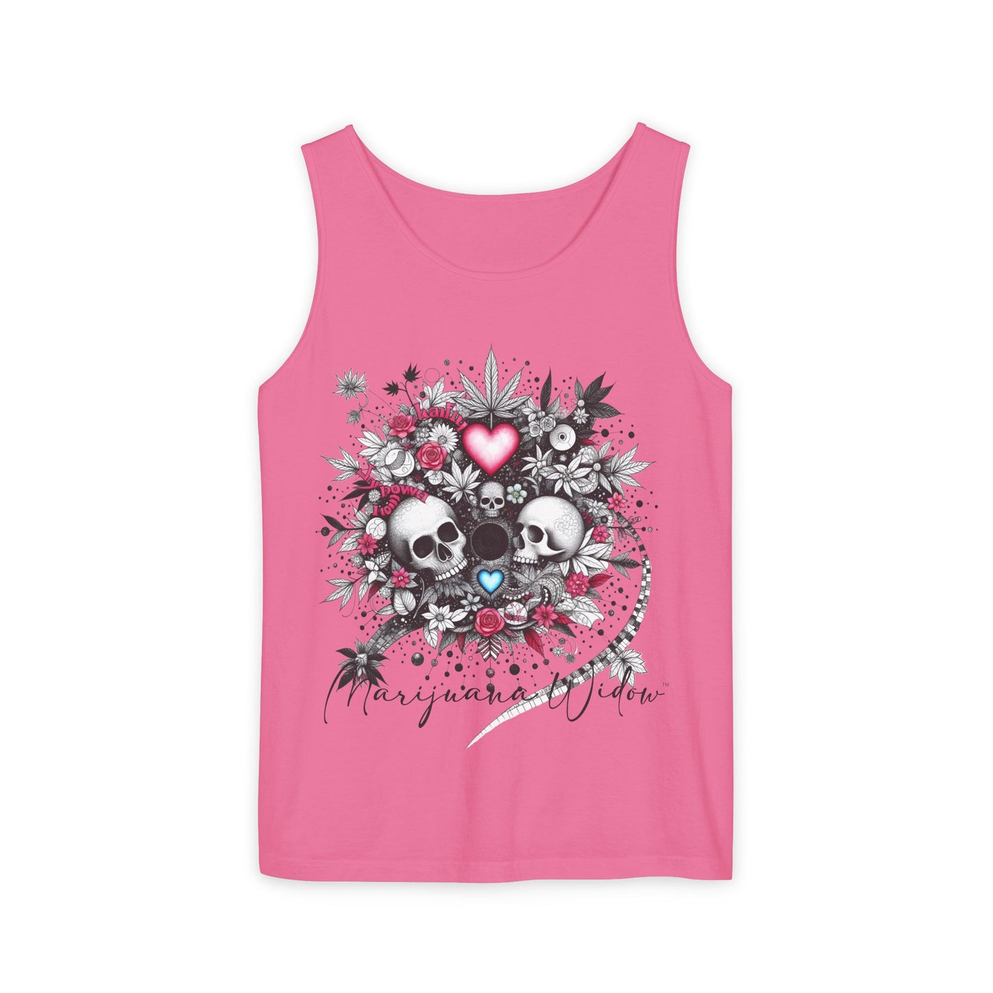 Skull & Roses Tank Top — Romantic Gothic Floral Graphic - Unisex Tank Top