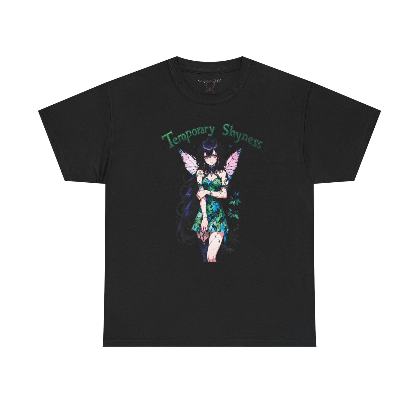 Fairy Anime T-Shirt — Temporary Shyness - Gothic Floral Winged Girl Graphic Tee - Unisex