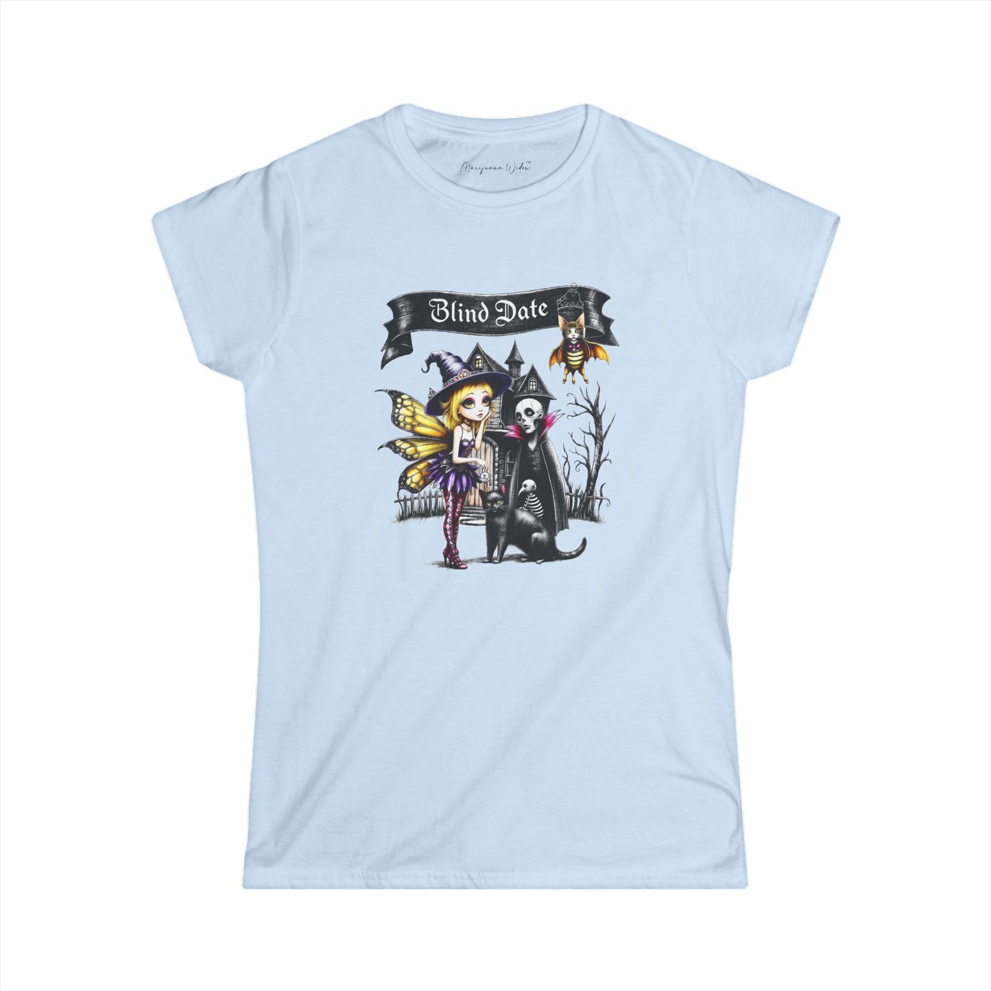 Halloween Fairy — Blind Date - Softstyle Crew Women's Tee - Marijuana Widow