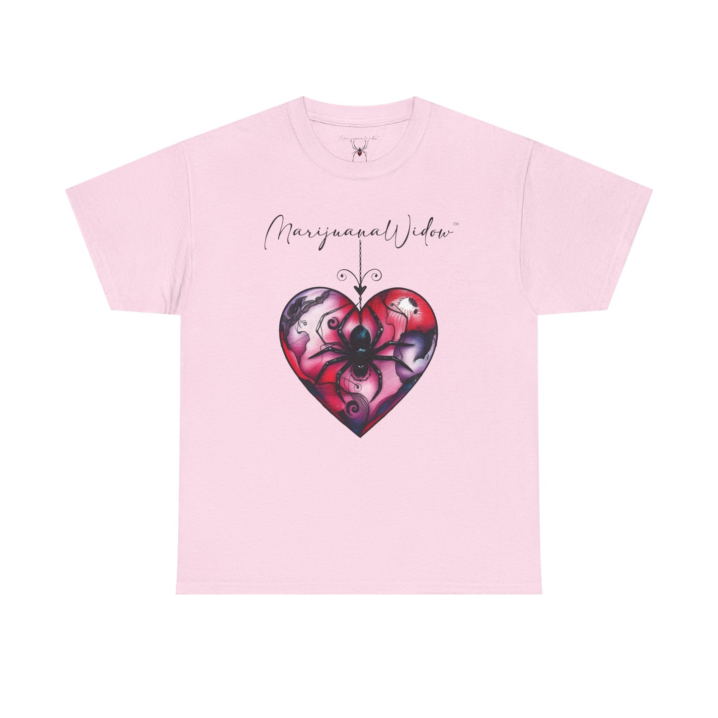 Valentine Heart with Spider Tee — Gothic Valentine Graphic Unisex T-Shirt