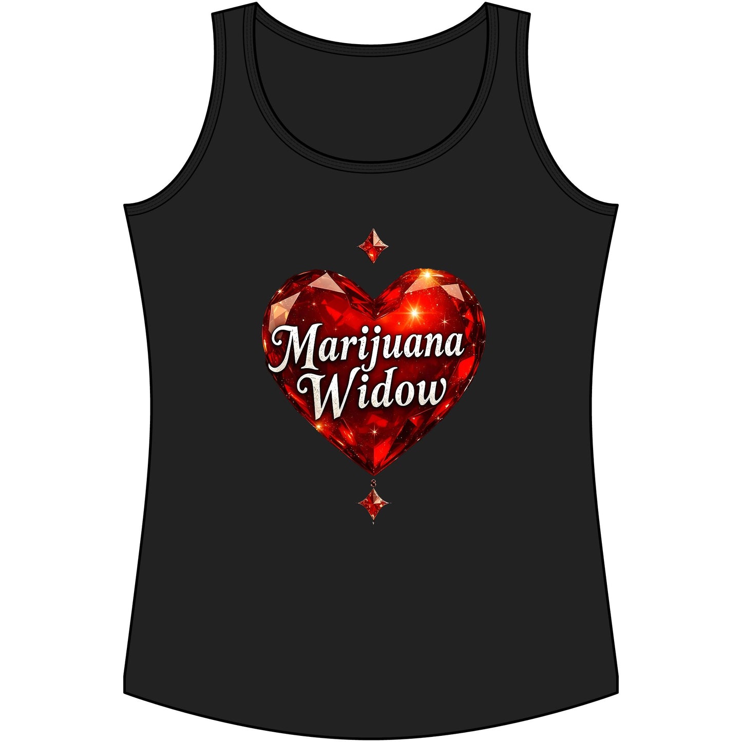 Marijuana Widow Red Heart Tank Top — Women's Cotton Cannabis Graphic Tank