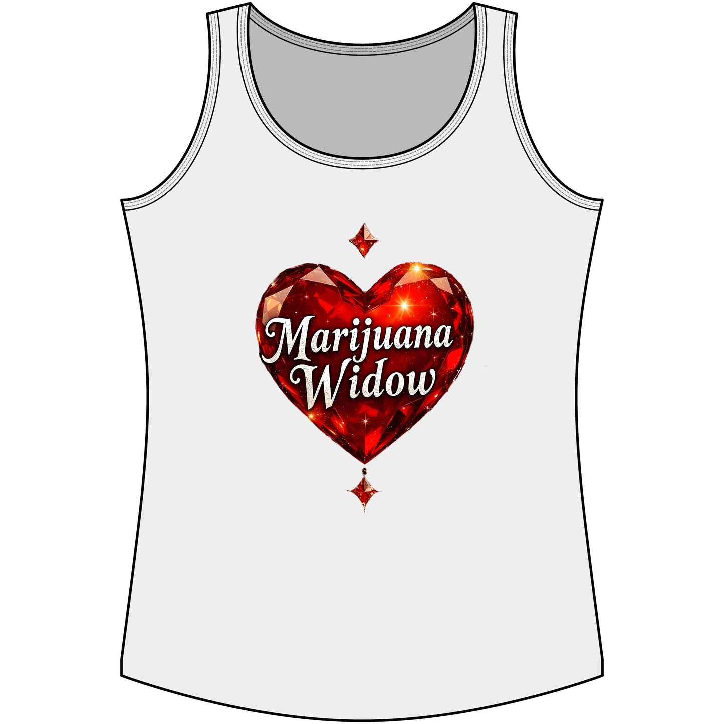 Marijuana Widow Red Heart Tank Top — Women's Cotton Cannabis Graphic Tank