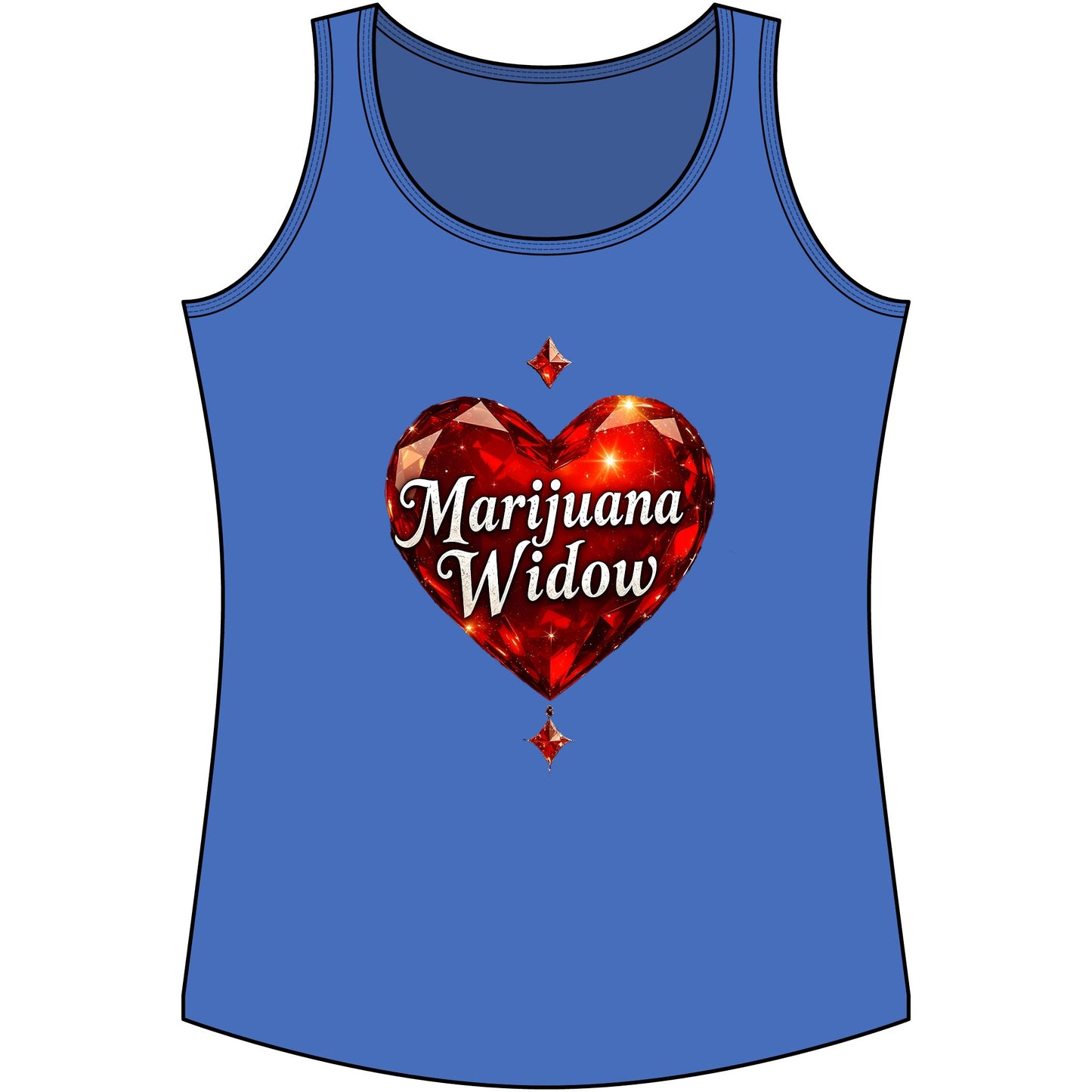Marijuana Widow Red Heart Tank Top — Women's Cotton Cannabis Graphic Tank